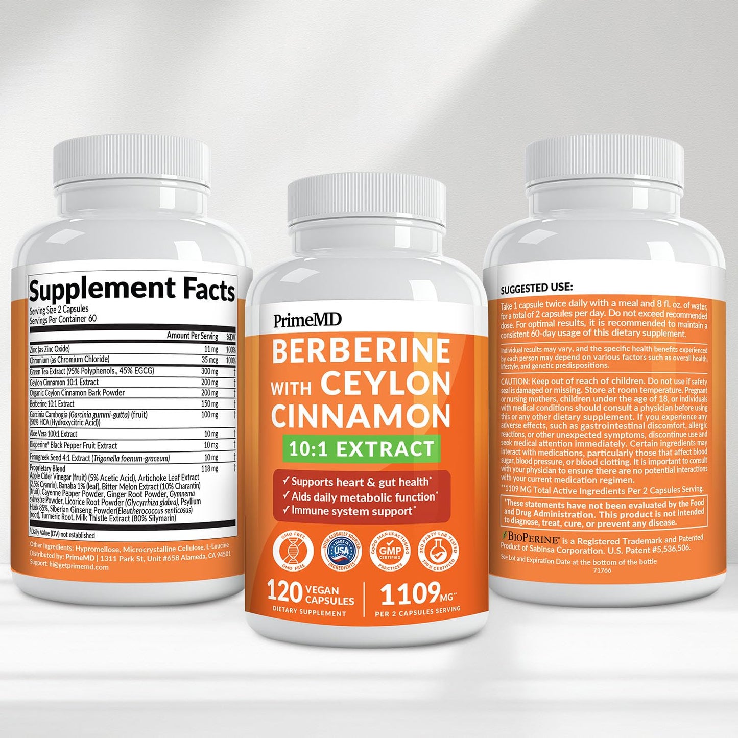 21-in-1 Berberine Supplement with Ceylon Cinnamon Capsules - Dihydroberberine with Chromium, Bitter Melon & Green Tea Extract - Berberine with Ceylon Cinnamon - dailyvitalstore