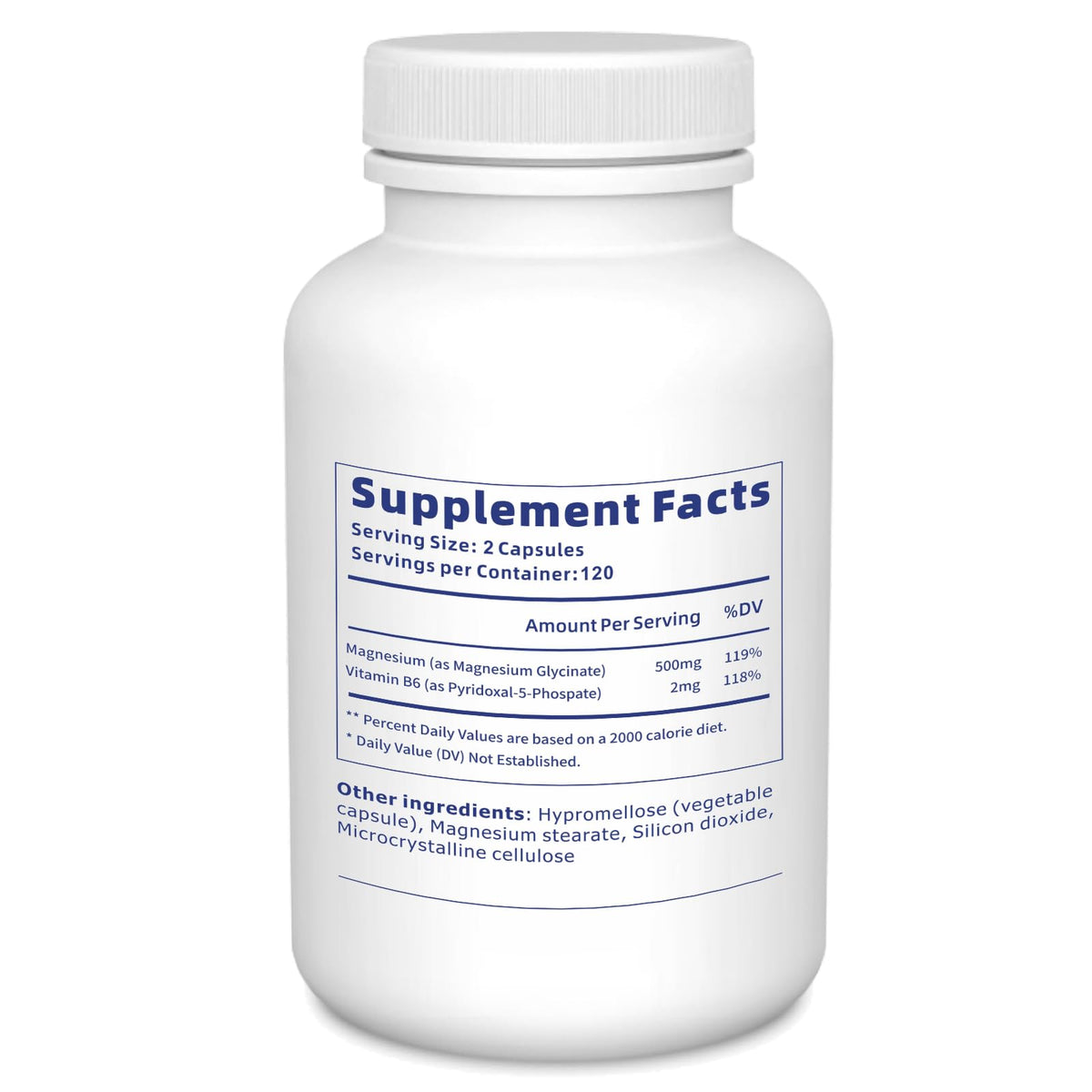 Pure Magnesium Glycinate 500mg, Magnesium Supplement with Vitamin B6 for High Absorption, Supports Stress Relief, Sleep, Muscle, Calm, Relaxation, Nerves* & Metabolism*, Non-GMO, 240 Vegan Capsules
