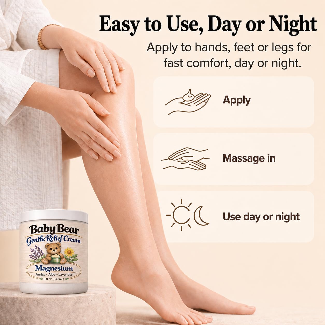 Nerve Relief Cream with Magnesium Chloride – Neuropathy Relief Cream for Feet, Hands, Legs, Toes & More – Fast-Absorbing, Non-Greasy Formula for Foot & Leg Comfort