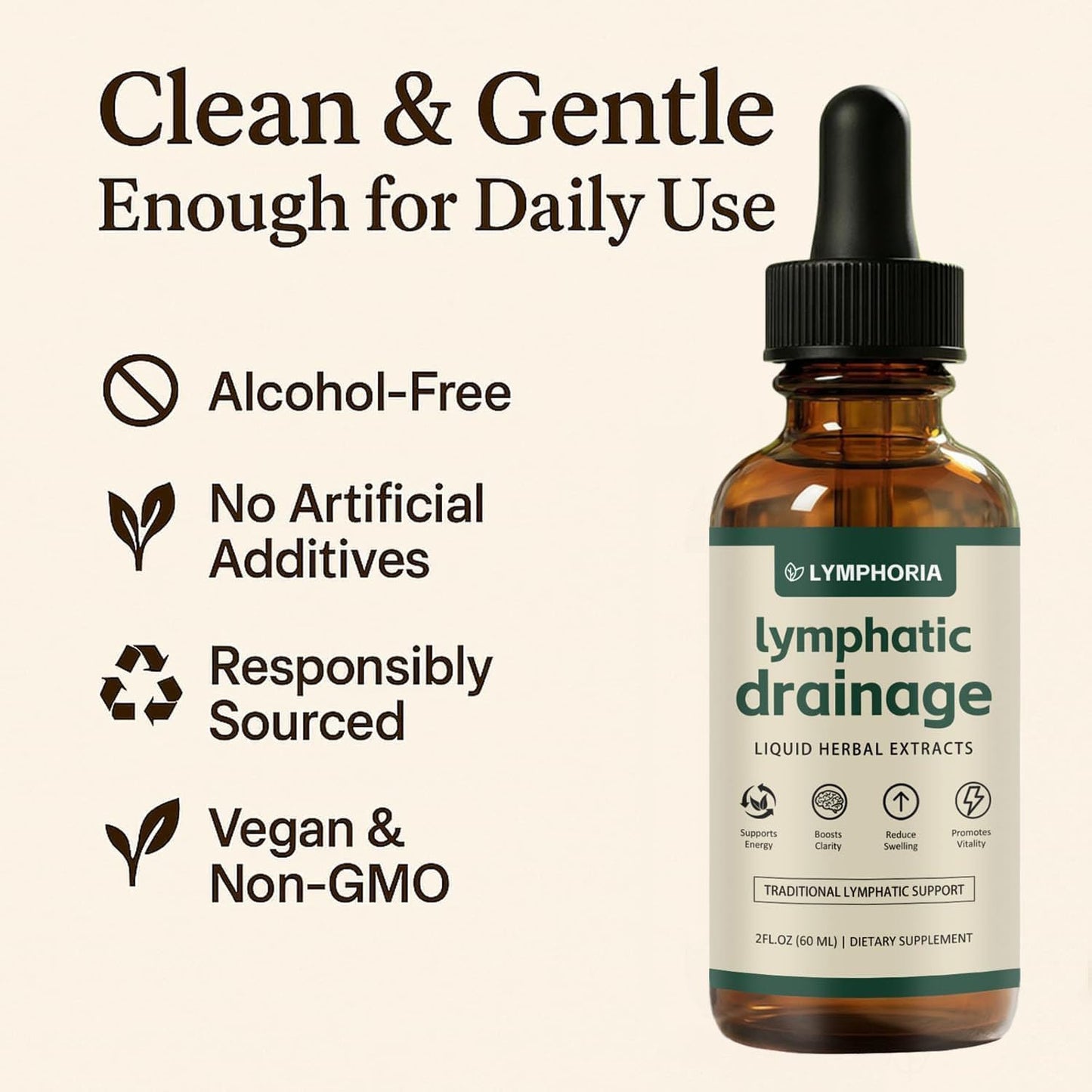 Lymphoria Lymphatic Drainage Drops, 59ml, Wellness Detox Oil, Reduces Face and Body Swelling, Vegan, Sugar-Free (1 PCS) Generic buy supplements Au