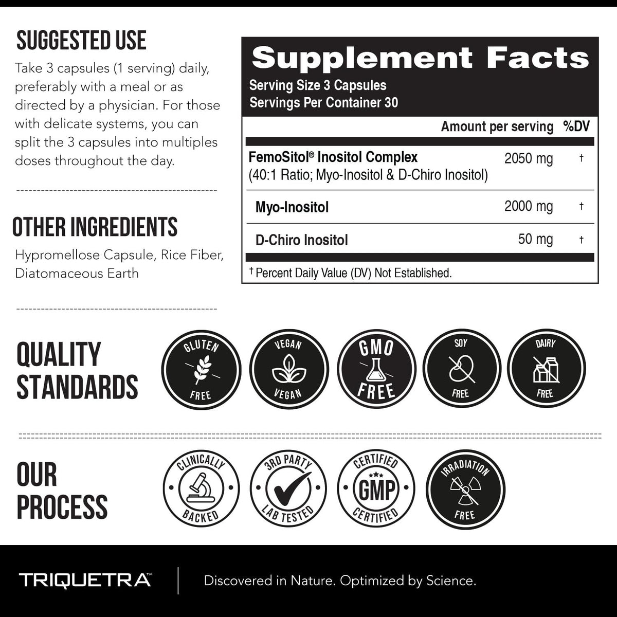 Femositol® Myo-Inositol & D-Chiro Inositol Complex Supplement - Clinically Validated 40:1 Ratio (Vitamin B8)| Hormonal Balance & Healthy Ovarian Function Support (90 Capsules – 30 Servings)