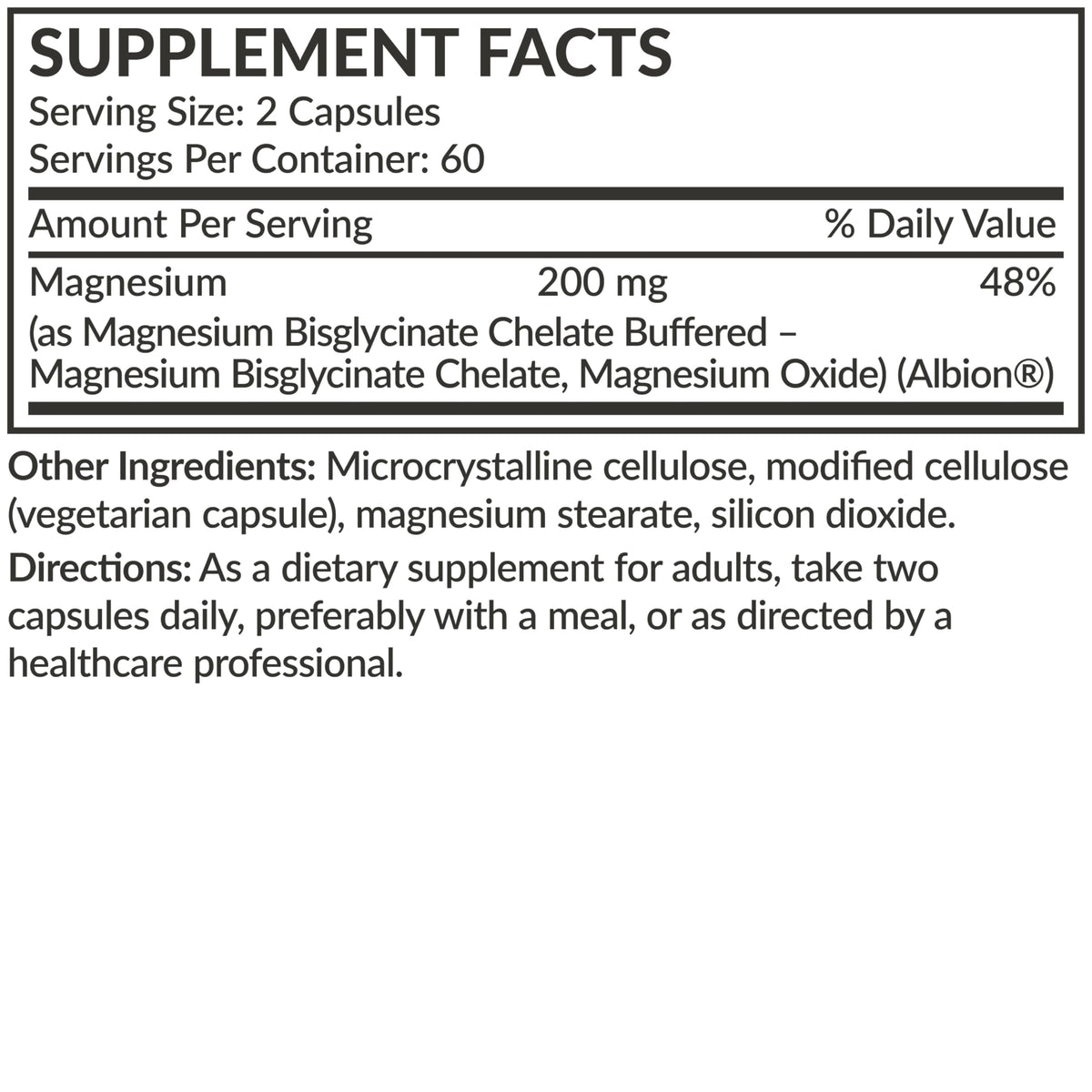 Futurebiotics Magnesium Glycinate 200 MG per Serving Chelated for High Absorption, Gentle On Stomach, Non-GMO, 60 Vegetarian Capsules