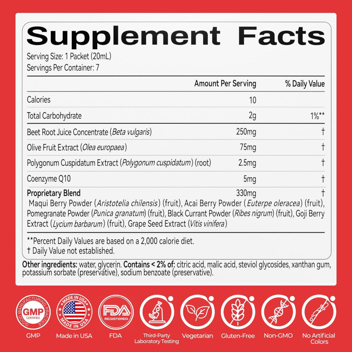 OxyEnergy Heart & Vascular & Blood Pressure Health Liquid Supplement | Nitric Oxide, Beet Root & CoQ10 & Olive & Resveratrol, Non-GMO, Natural Berry Flavor 21 Stick Packs