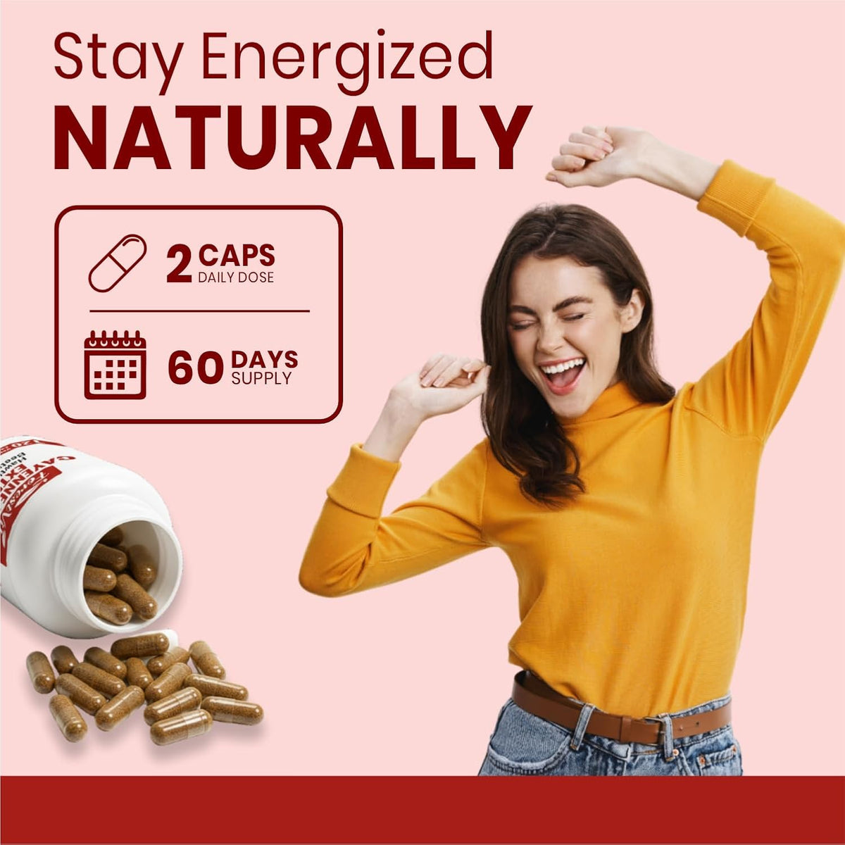 Cayenne Pepper Capsules, 7-in-1 Blend with Hawthorn, Ginger, Beetroot, Garlic & Turmeric, 120 Vegan Capsules, 2 Month Supply, Non-GMO and Gluten Free Capsaicin Pills