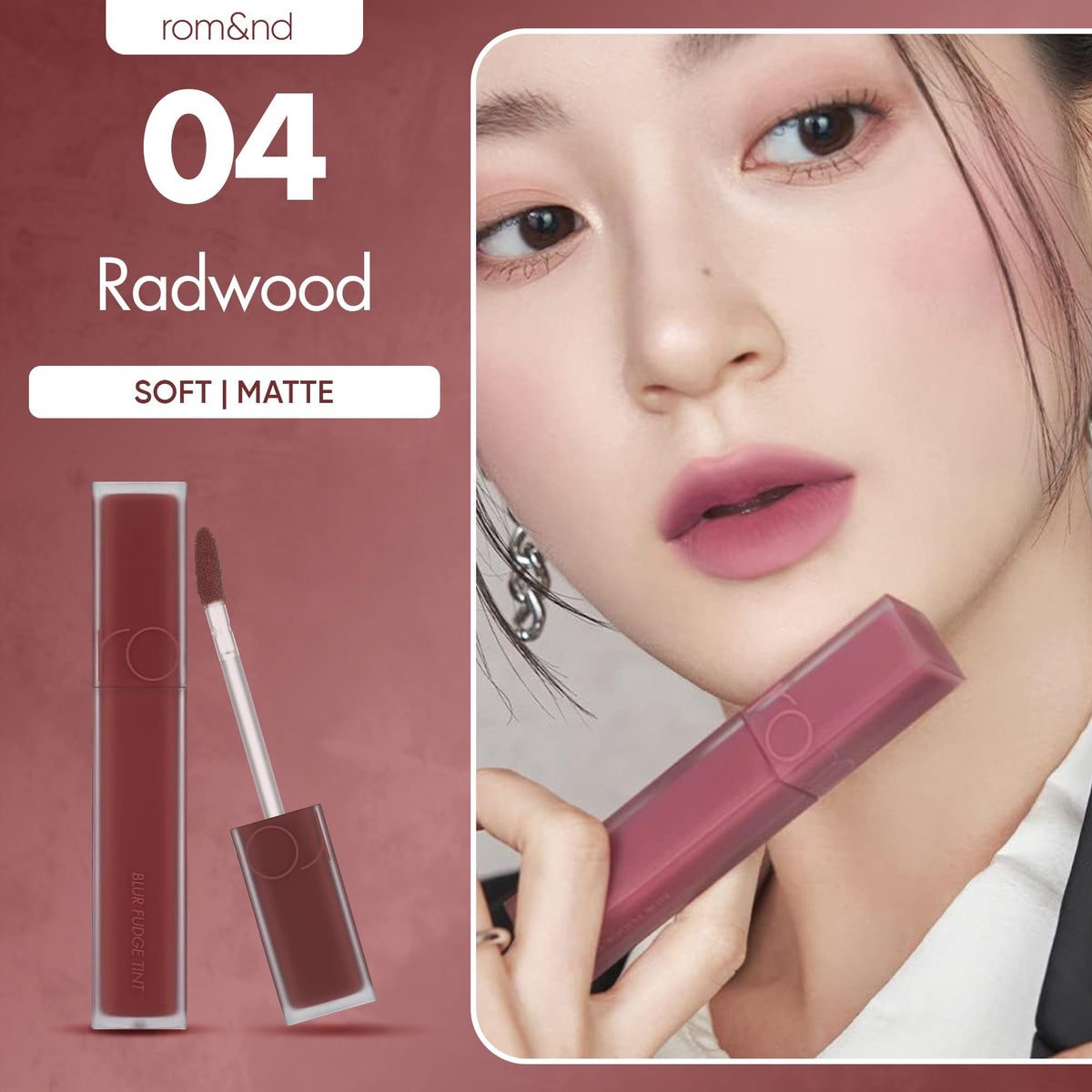 rom&nd OVEEER Shade Series Blur Fudge Tint | Silky Matte Lipstick for Velvety Smooth Lips | Long-Lasting Stain, Wrinkle Blurring, Moisturizing Formula | 16 Burnt Orange | Lip Stain Long Lasting Waterproof | Buildable Matte Blurred Finish | Hydrating Lip S