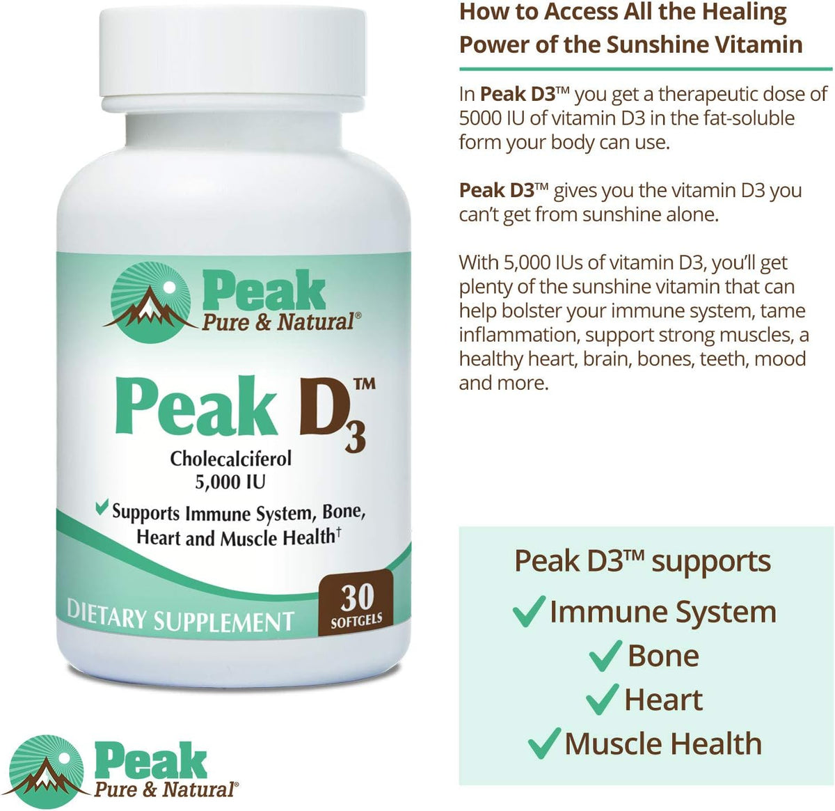 Peak Pure & Natural Golden Oil & Peak Vitamin D3