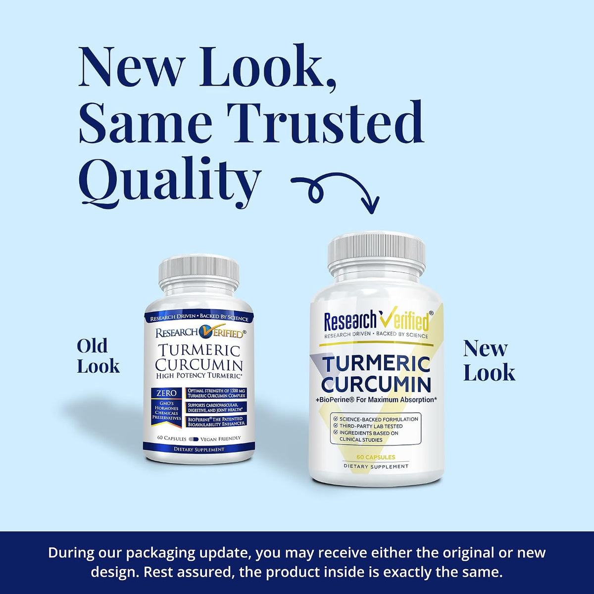 Research Verified Turmeric Curcumin Supplement with Black Pepper (BioPerine) - High Potency Curcumin - Antioxidant, Joints & Daily Wellness - 60 Vegan Turmeric Capsules - Made in USA - 1 Month Supply