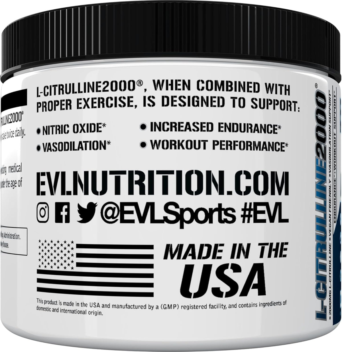 L-Citrulline2000 Nitric Oxide Pre Workout Powder - Evlution Nutrition High Strength L Citrulline Powder for Enhanced Muscle Strength and Intense Pumps - Plant Based Nitric Oxide Booster - Unflavored