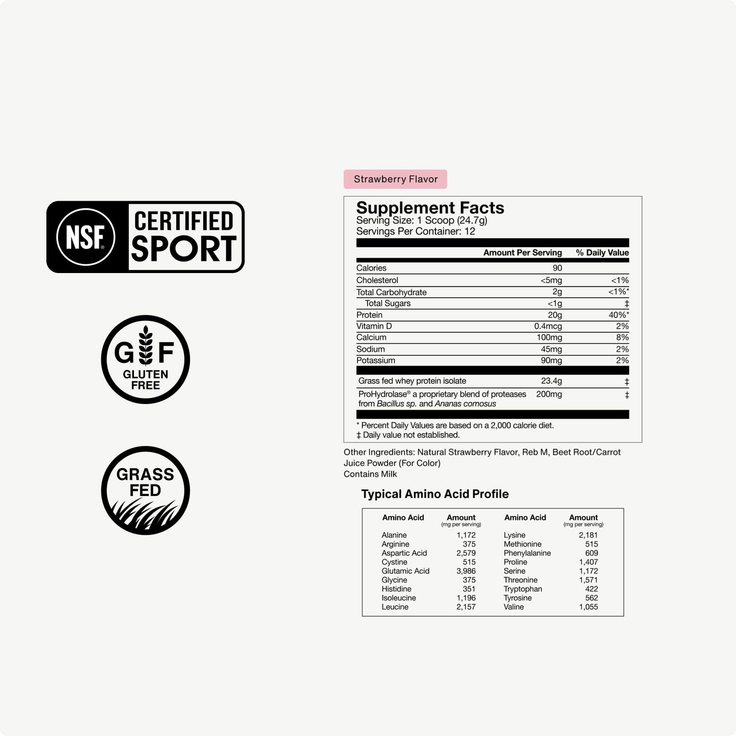 Momentous Essential Grass-Fed Whey Protein Powder - 20 g Whey Isolate Protein - NSF Certified for Sport - Gluten-Free - 12 Servings for Essential Everyday Use