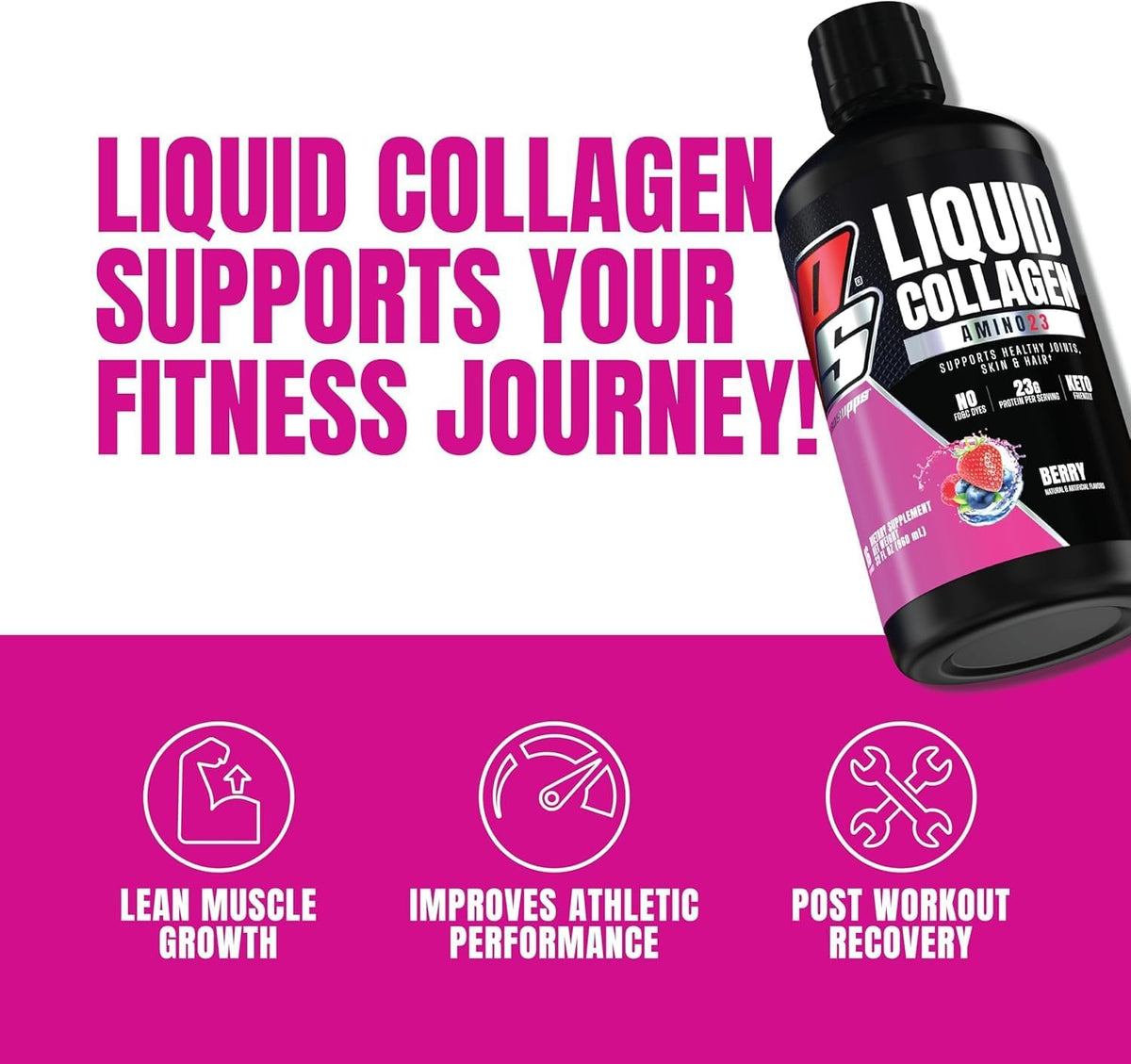 ProSupps L-Carnitine 3000 Stimulant Free Liquid Shots (Dragon Fruit) Amino23 Liquid Collagen Shots (Berry) Bundle