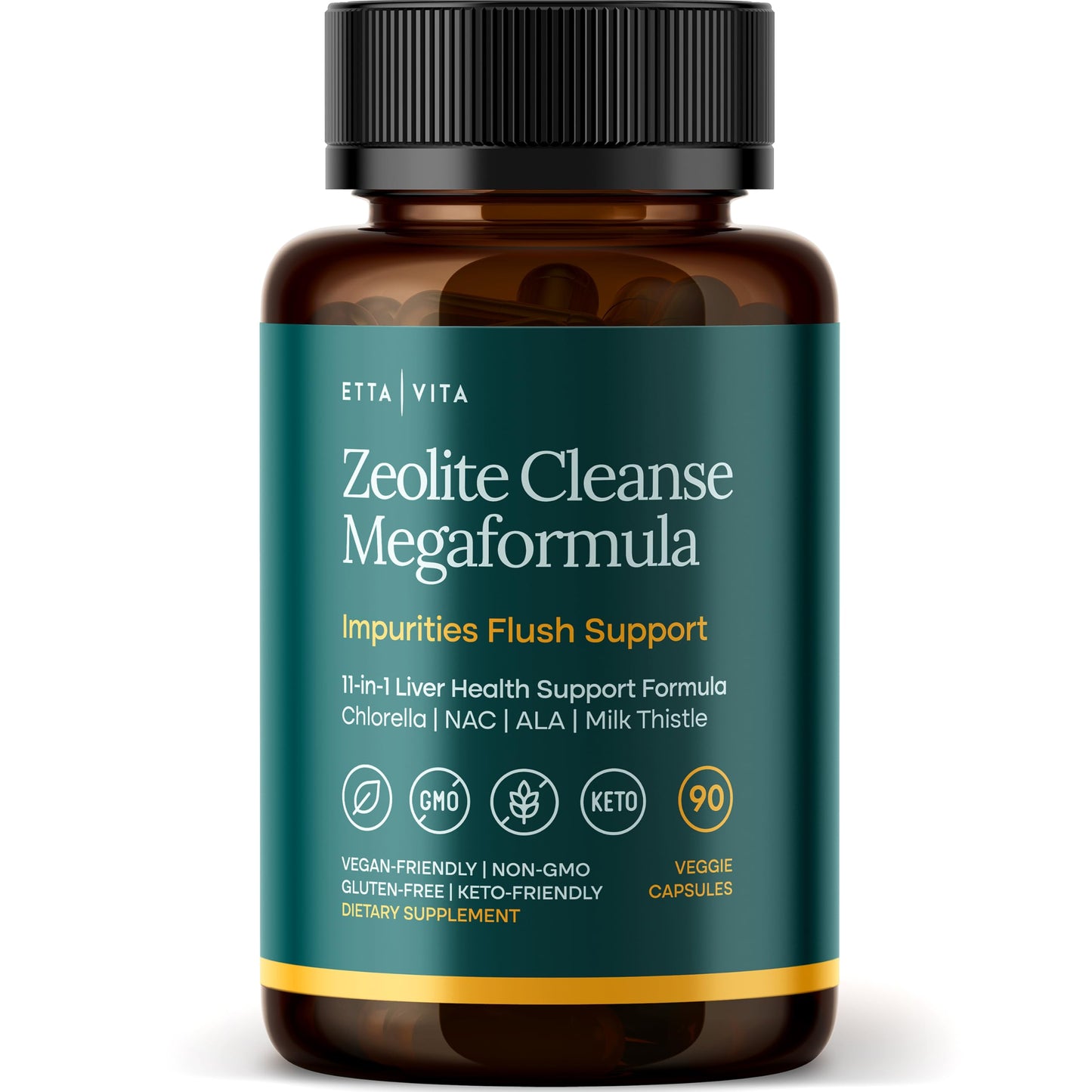 Liver Cleanse Detox & Repair - Microplastics Detox & Zeolite Supplement for Gut Health, Cognition & Natural Energy - Glutathione, NAC, Chlorella, Spirulina, ALA, Cilantro, Milk Thistle, Noni, Shilajit Etta Vita buy supplements Au