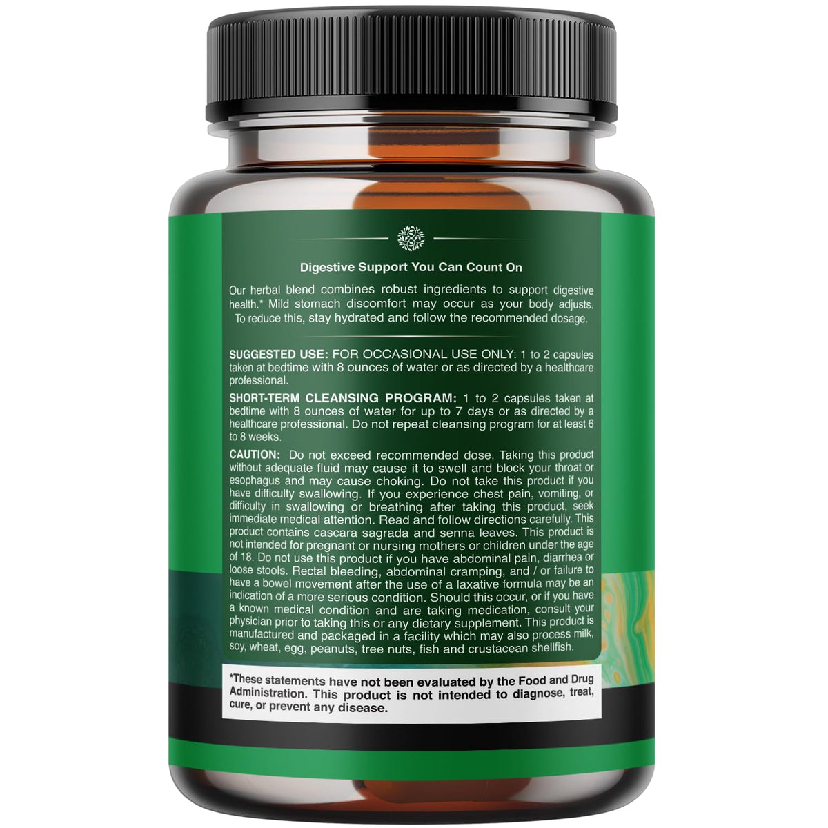 Herbal Laxative Capsules with Probiotics – Natural Laxatives for Constipation with Senna Leaf, Psyllium, Aloe Vera – Colon Cleanse for Women & Men - Detox for Gut Health & Weight Management – 60 Count