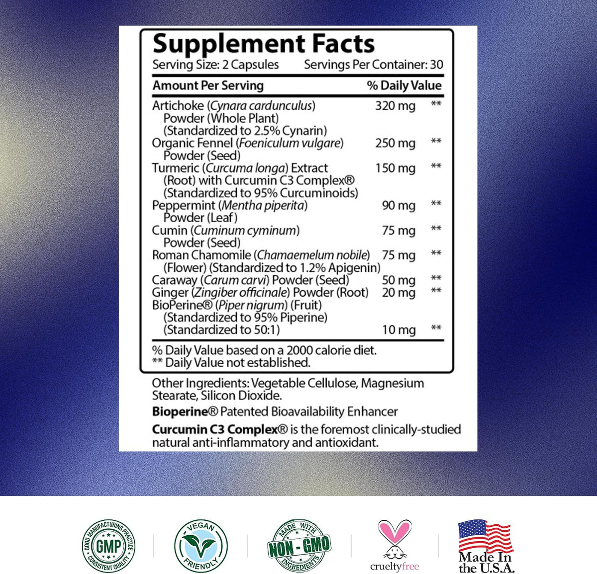 Research Verified Gas and Bloating - Relax Intestinal Muscles, Eliminate Gas Buildup - Artichoke Powder, Ginger, Peppermint Leaf Powder - 60 Capsules - Vegan…