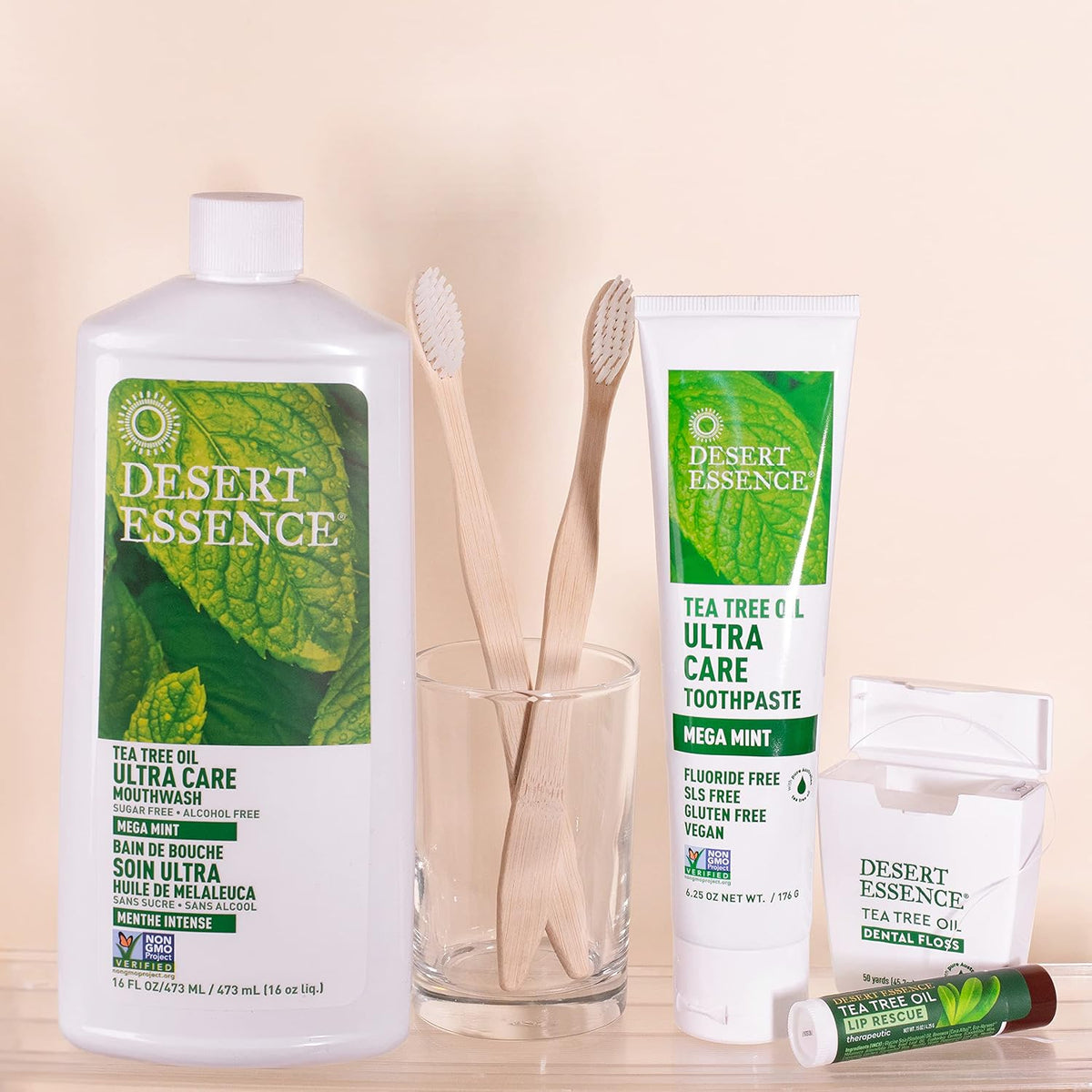Desert Essence Tea Tree Oil Ultra Care Mouthwash, Mega Mint, 16 fl oz