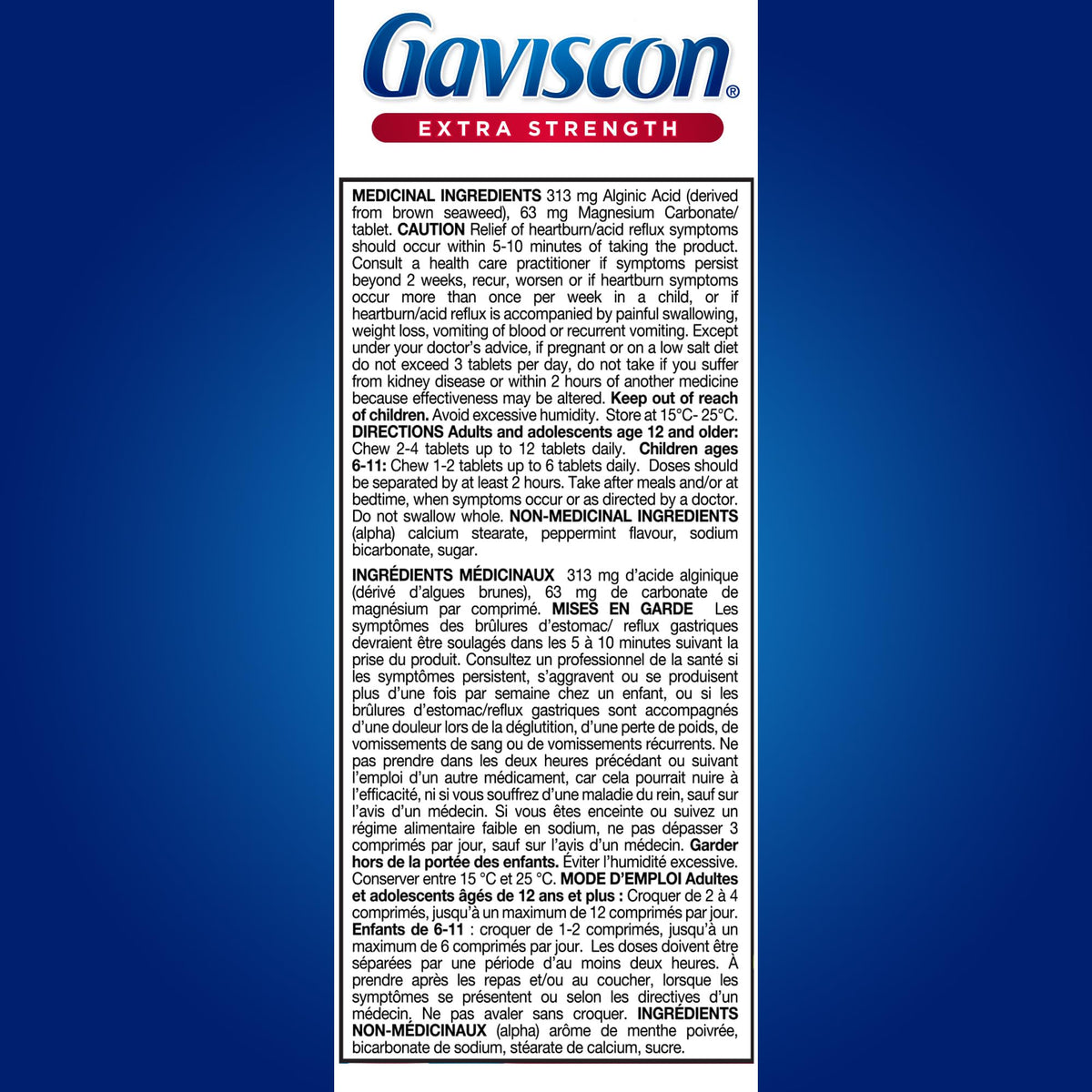 Gaviscon Extra Strength Fruit Antacid 60 Tablets
