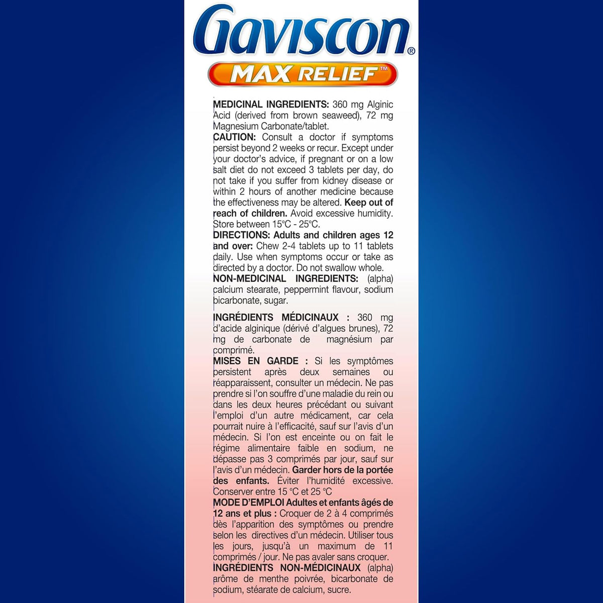Gaviscon Max Peppermint Tablet, 50 Count