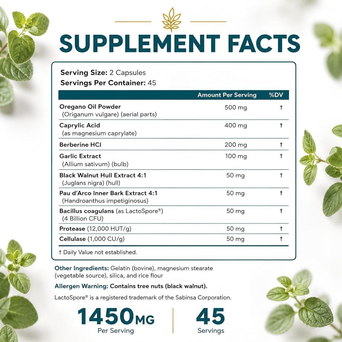 Happee Candida Cleanse Detox Supplement, Gut & Digestive Health, 90 Caps | For Women & Men - Yeast Overgrowth Support β Oregano, Caprylic Acid, Berberine & Probiotics