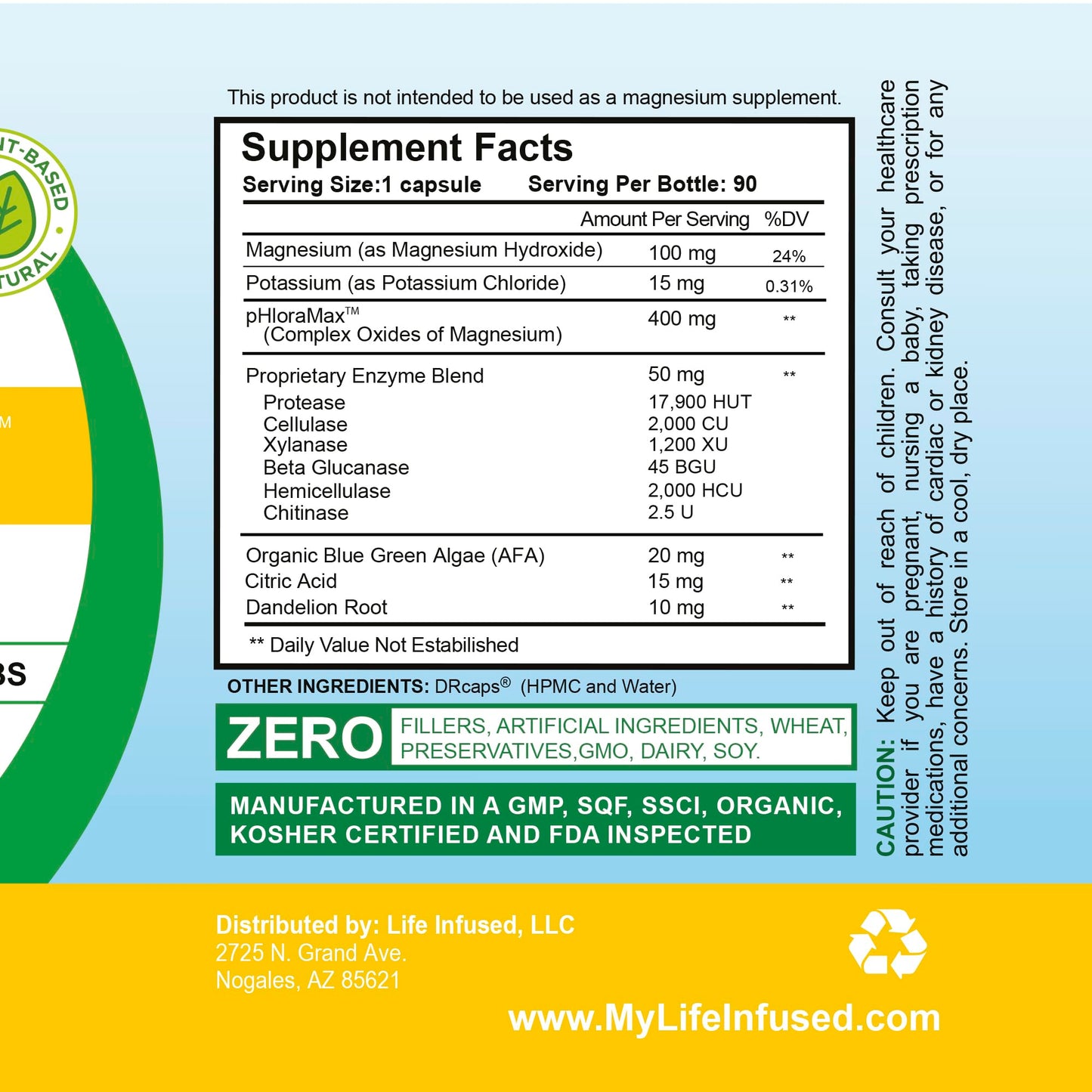 Life Infused Cleanse Infused Plus Digestive Support Supplement – Oxygenated Magnesium with Enzymes & Herbs, Supports Digestive