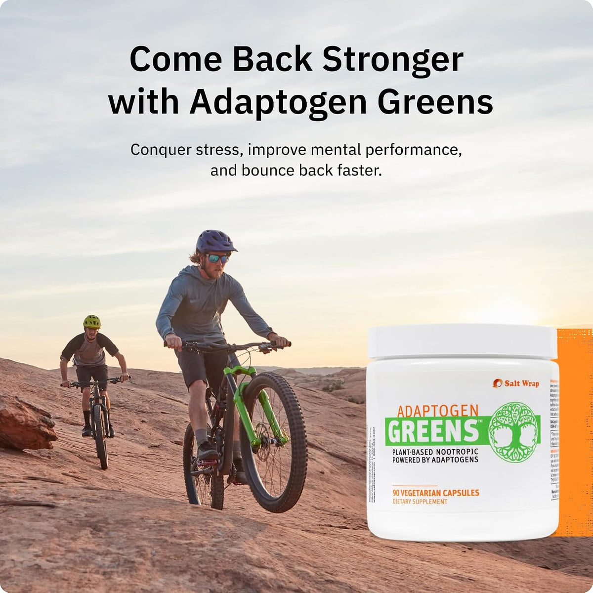Adaptogen Greens - Mind-Body Resilience Formula - Caffeine-Free Nootropic for Stress, Focus, and Cognitive Performance - 90 Capsules | Clinically-Supported 300mg Bacognize with Eleuthero, Ashwagandha and Rhodiola for Memory, Mood and Fatigue Relief
