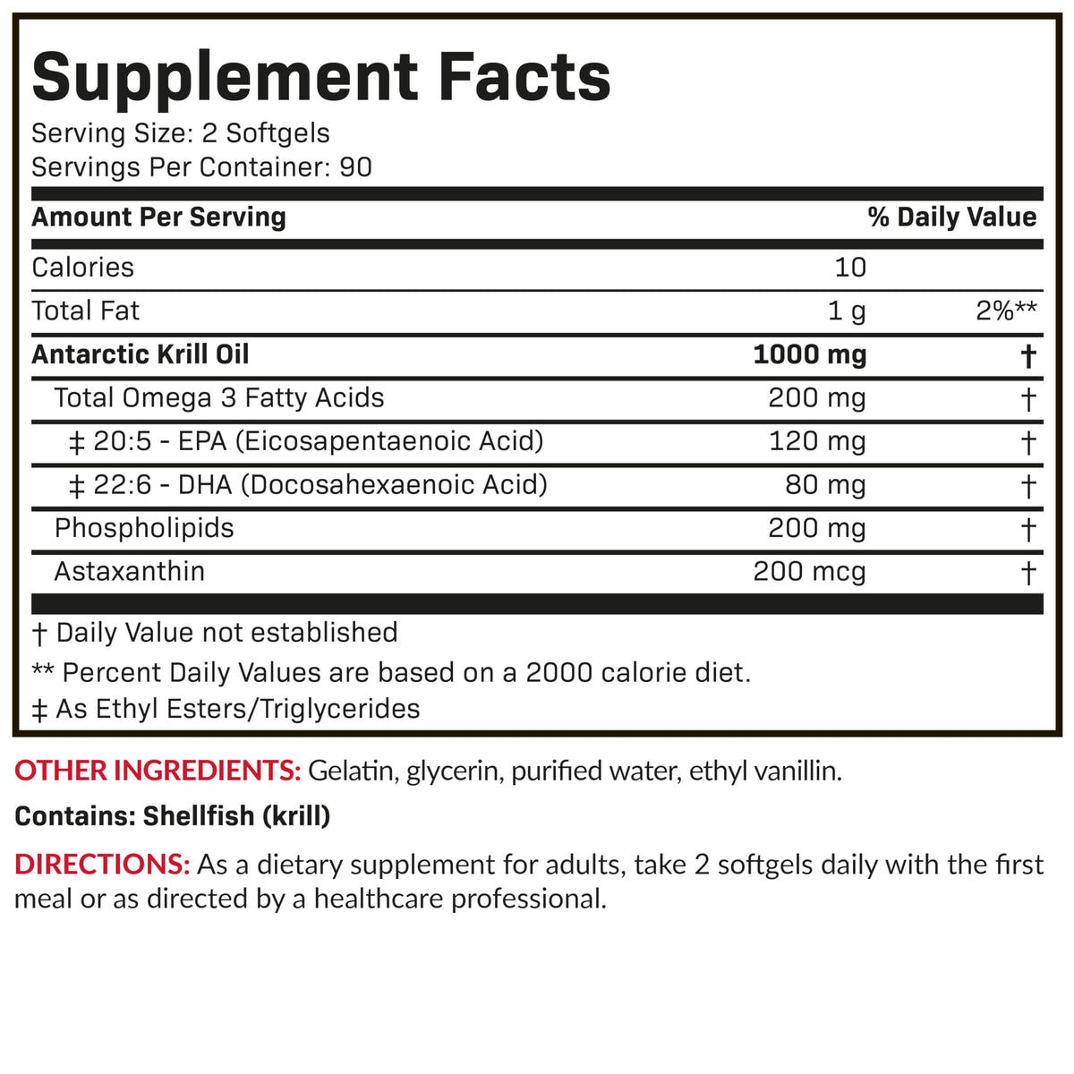 Futurebiotics Antarctic Krill Oil 1000mg with Omega-3s EPA, DHA, Astaxanthin and Phospholipids - Premium Krill Oil Heavy Metal Tested, Non GMO – 90 Softgels (45 Servings)