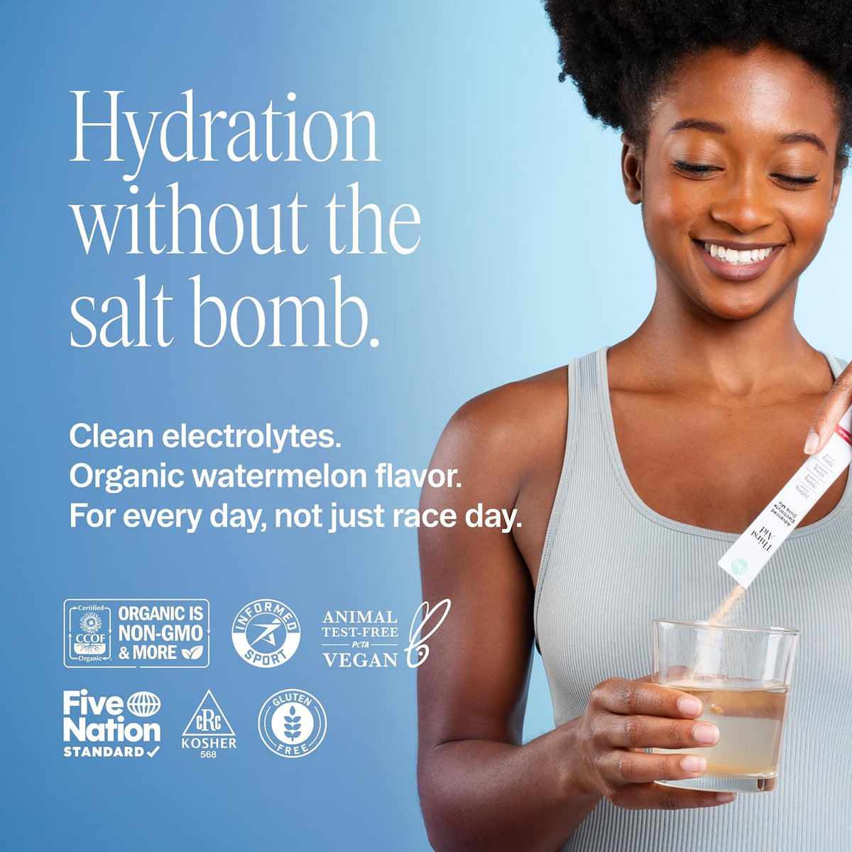 Thirst Aid Low Sodium Electrolytes Powder Packets, 30 Servings, Organic Electrolytes Powder Packets Crafted with a Light Watermelon Flavor, Gluten-Free, Non-GMO and Vegan