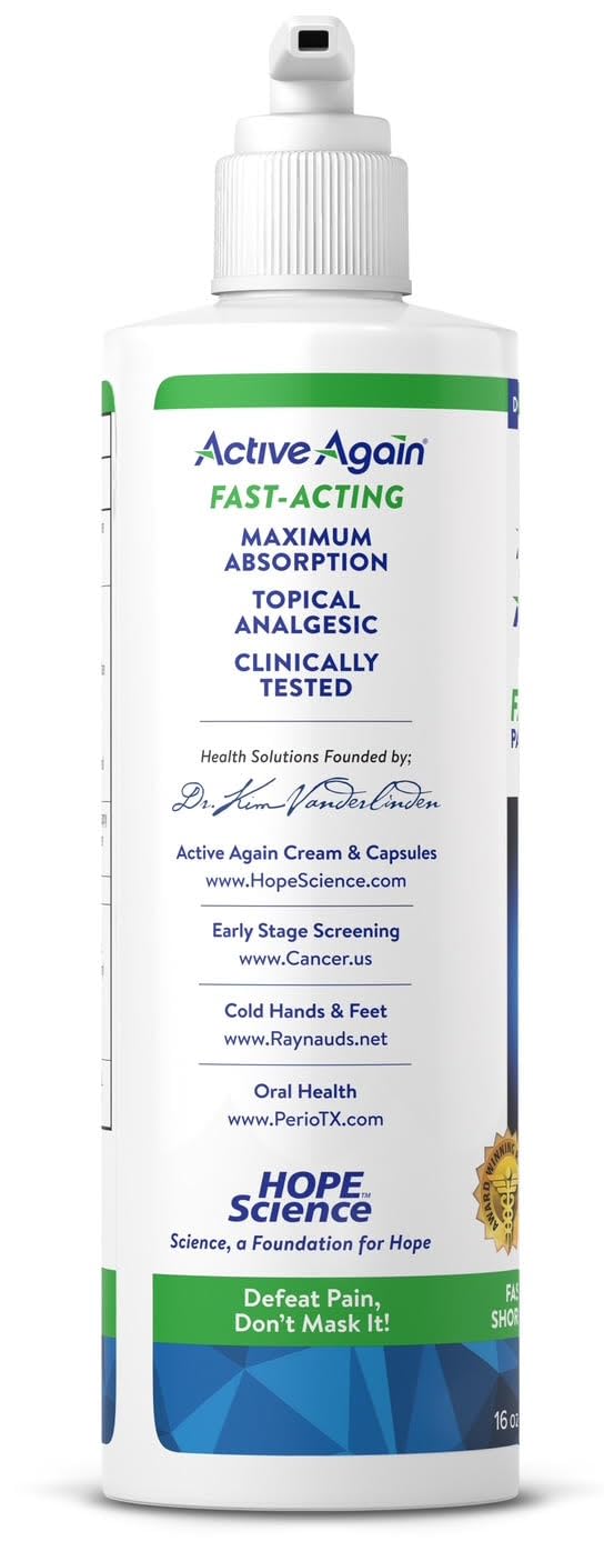 ACTIVE AGAIN Hope Science Cream, 16oz | for Joint Health, Pain Relief, and Mobility, Muscle, Back, Knee, Shoulder | Fast Acting | Made in USA - dailyvitalstore