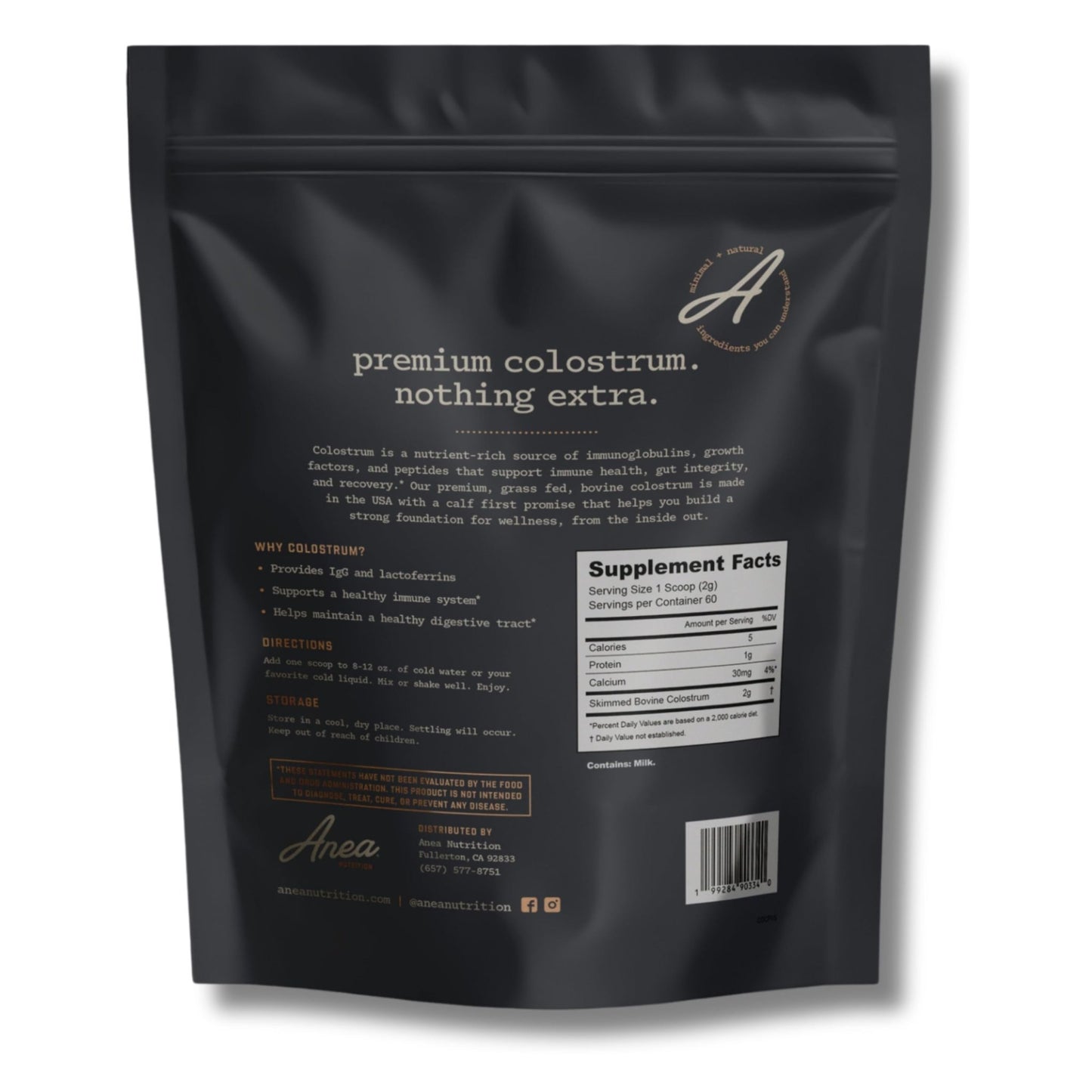 Anea Colostrum - Unflavored | Rich in Immunoglobulins & Lactoferrin | Supports Gut Health, Immunity & Recovery | Calf-First Promise | Made in USA | Made in GMP Facility - dailyvitalstore