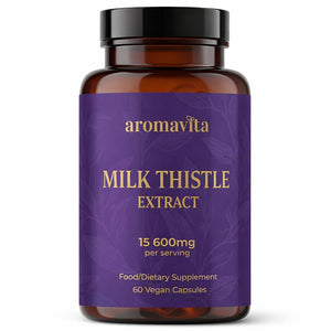 AROMAVITA Milk Thistle Extract – Standardized to 420mg Silymarin (80%) – Vegan Liver Support Supplement – Non-GMO – Quality Tested for Purity - dailyvitalstore