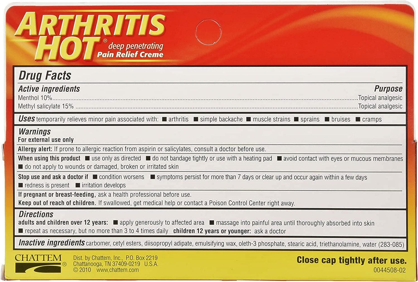 Arthritis Hot Pain Relief Creme 3 oz (Pack of 3) - dailyvitalstore
