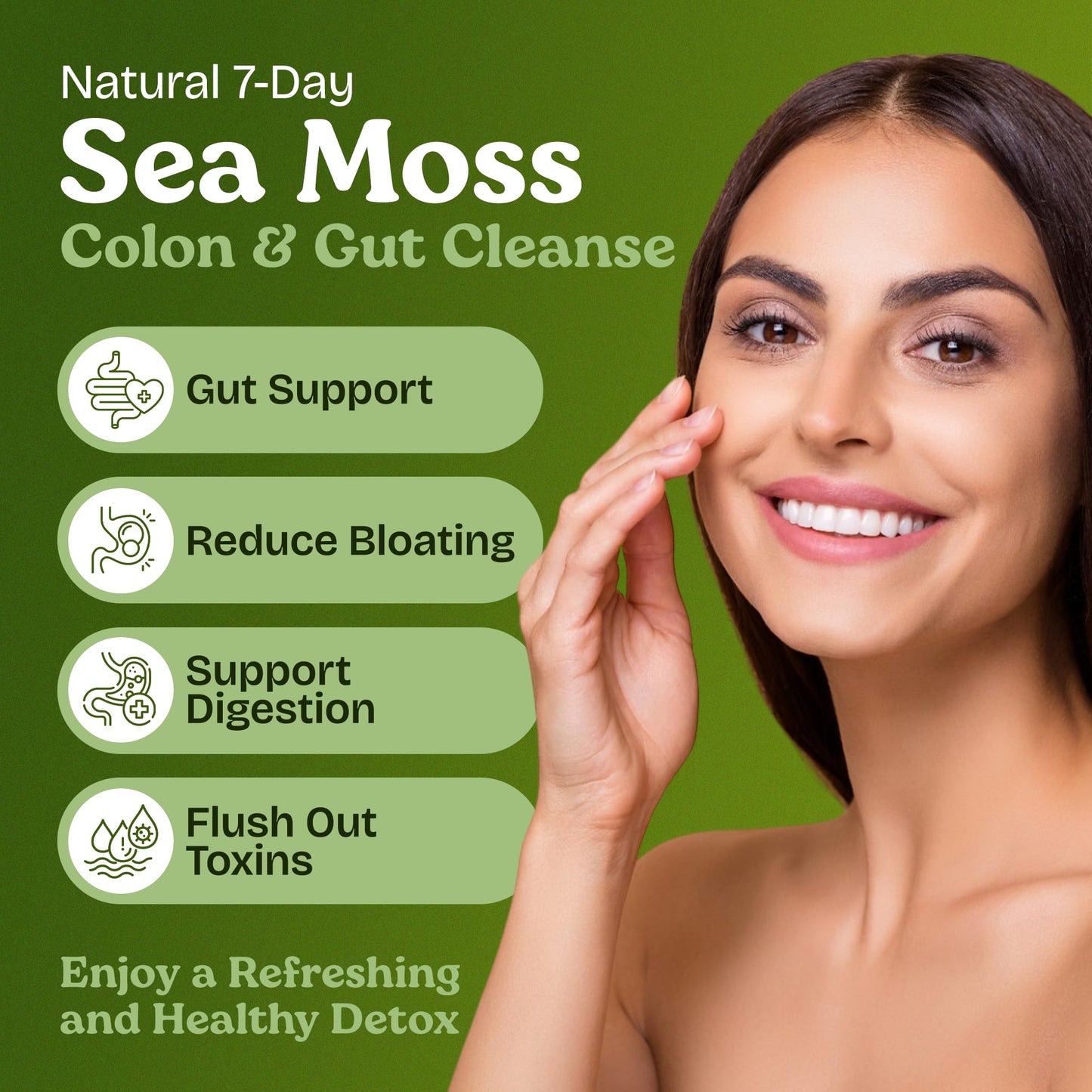 Atlantic Naturals Sea Moss 7-Colon Cleanse Powder | Formulated with Psyllium Husk, Fiber, & Senna Powder | Supports Immune & Gut Health for Women & Men, Pineapple Flavor Drink Mix, 14 oz - dailyvitalstore