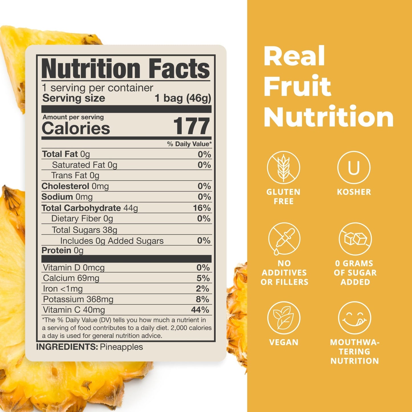 Balance of Nature Freeze-Dried Pineapples (5 Pack) – 100% Real Fruit, Crunchy Pineapple Slices, Healthy Snack, Mouthwatering Nutrition, Gluten-Free, Vegan, No Sugar Added, Five 1.6 oz Bags - dailyvitalstore