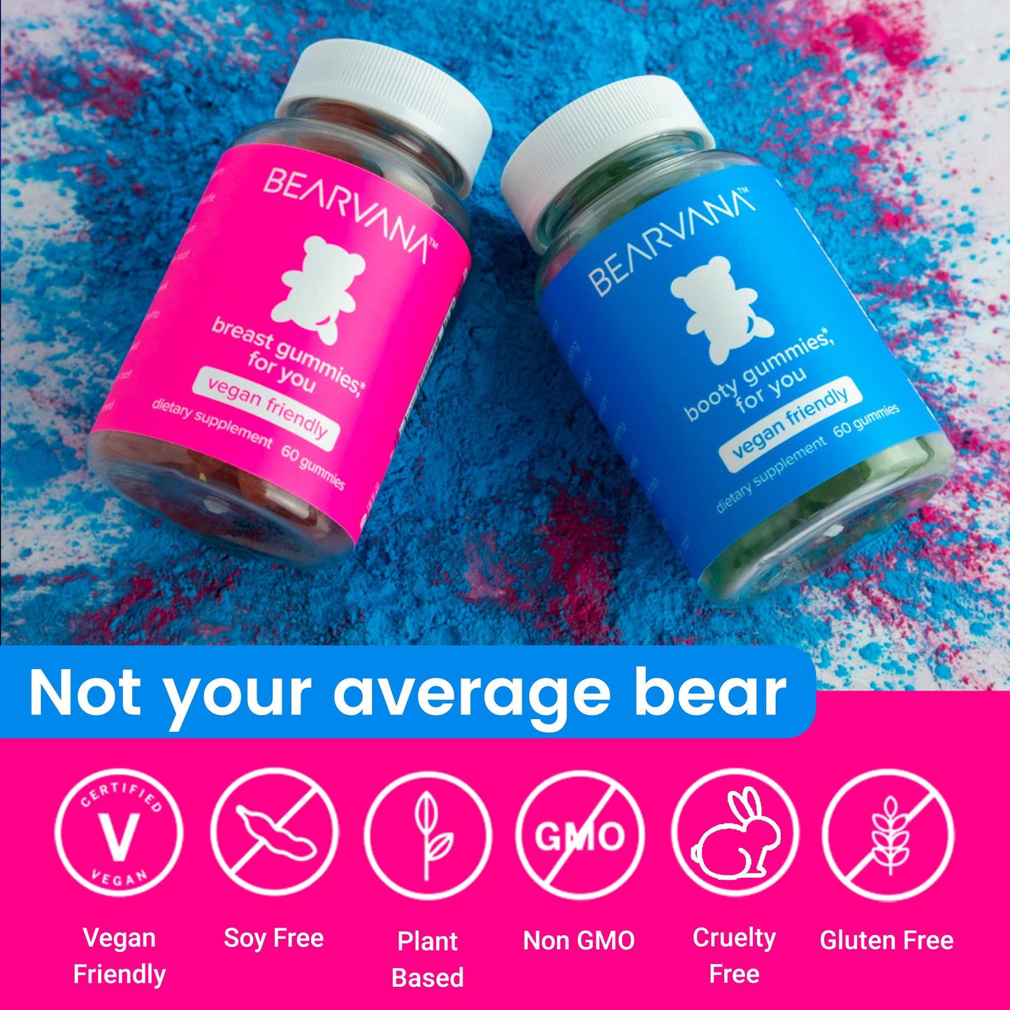 BEARVANA Top & Peach Support Combo Pack Multivitamin Gummies for Women | Includes Herbal Extracts & Essential Vitamins - dailyvitalstore