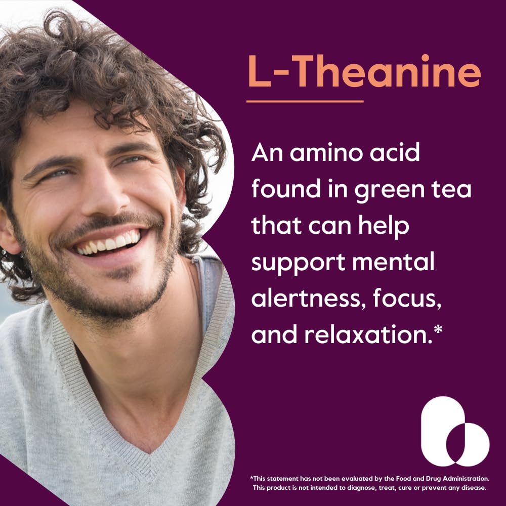 BESTVITE L-Theanine 200mg (120 Vegetarian Capsules) - No Stearates - Vegan - Non GMO - Gluten Free - dailyvitalstore