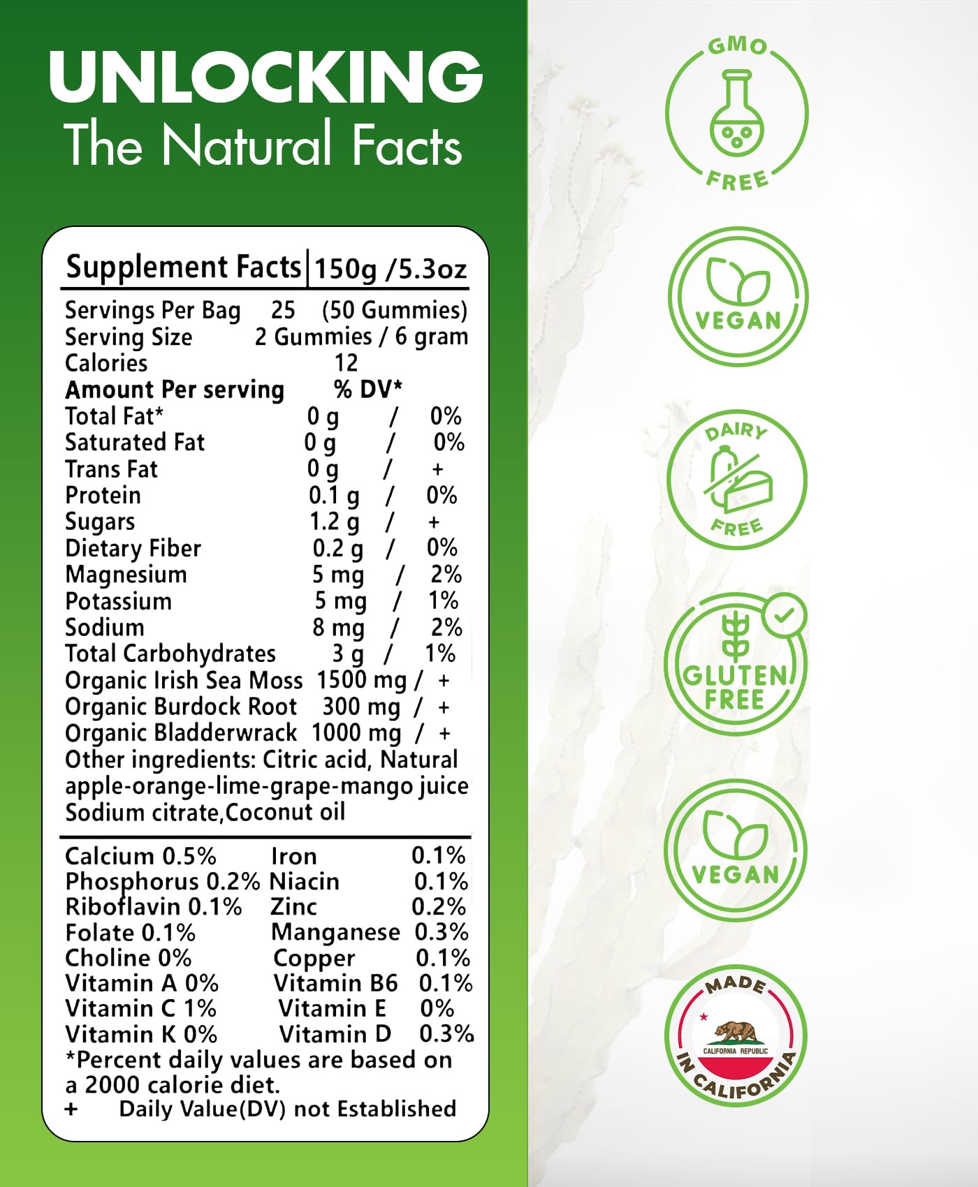 BIO VITALICA Sea Moss Gummies – with Bladderwrack & Burdock Root – Wildcrafted Gel + Powder – Vegan, Keto, Non-GMO, Gluten-Free – Fruity Mineral-Rich Gummies – 50 Count (3 Pack) - dailyvitalstore