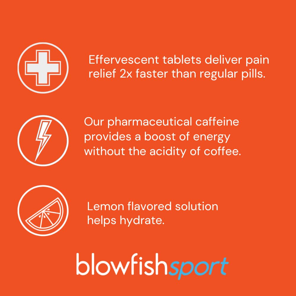 Blowfish Sport | 4 Pack | Pain Relief for Athletes | Eases Sore Muscles | Boosts Energy | Effervescent Formula Works Fast | Perfect for Morning Workouts - dailyvitalstore
