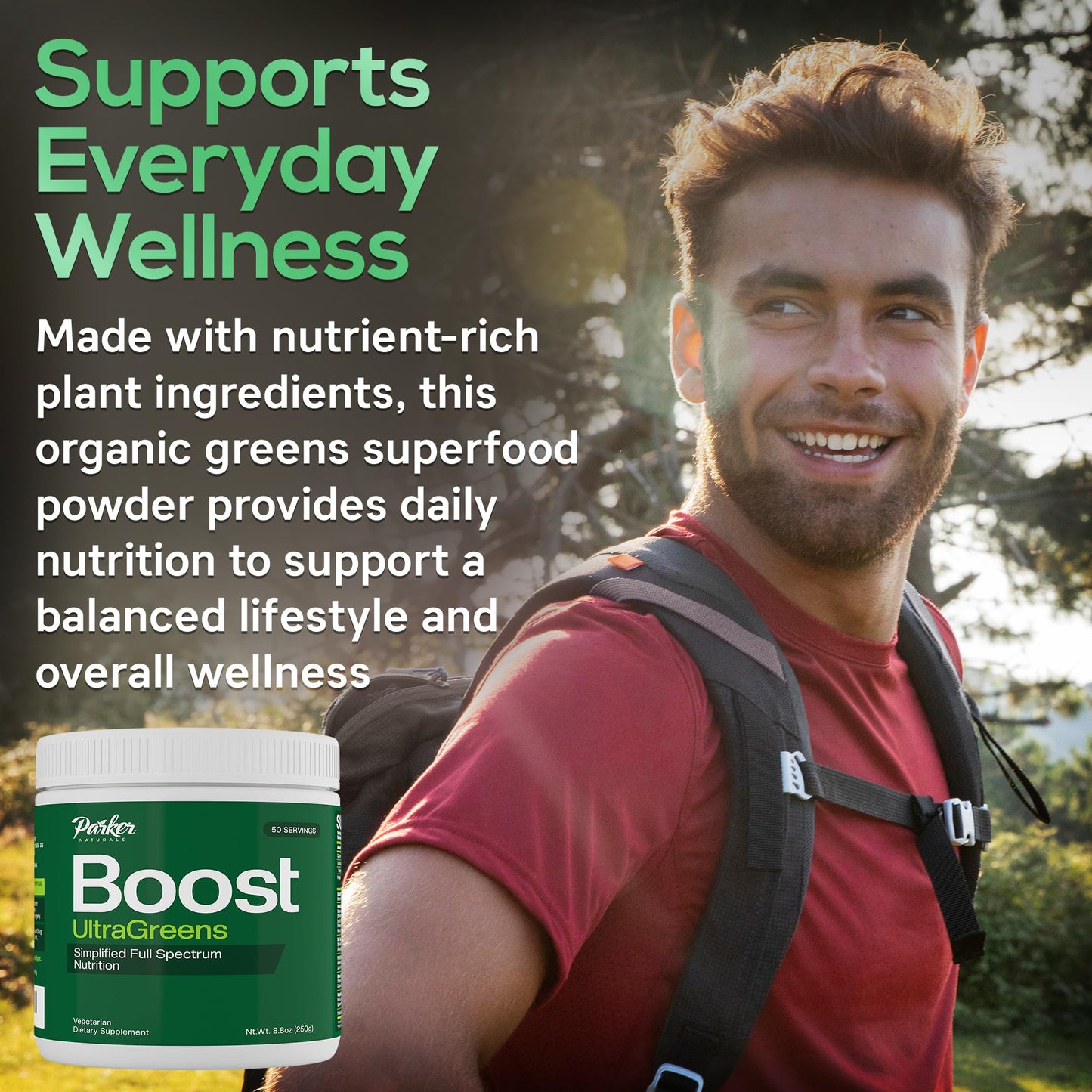Boost UltraGreens Super Greens Powder - Organic Spirulina, Grasses & Antioxidants | Premium Superfood for Daily Energy | Detox & Whole-Body Wellness - 50 Servings - dailyvitalstore