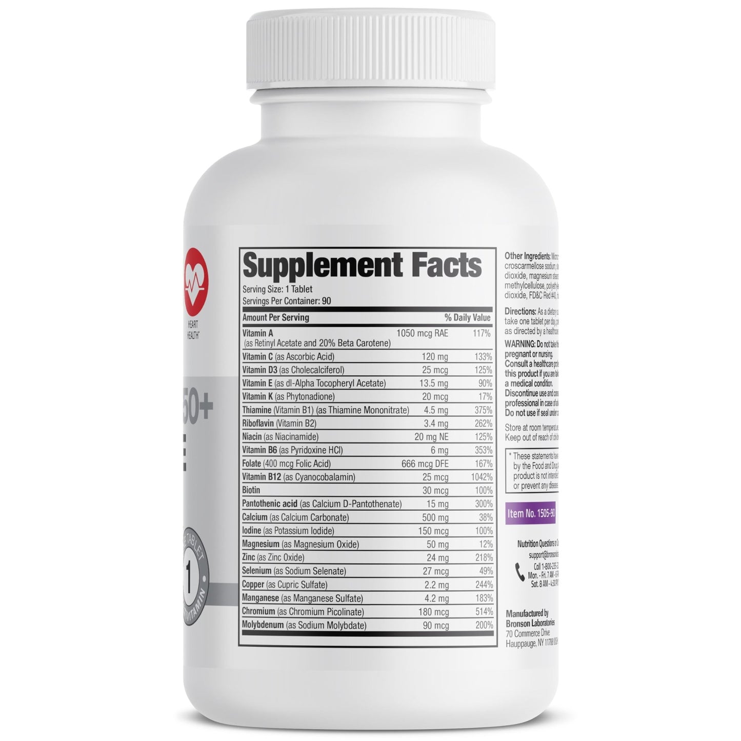 Bronson ONE Daily Women’s 50+ Complete Multivitamin Multimineral, 90 Tablets - dailyvitalstore