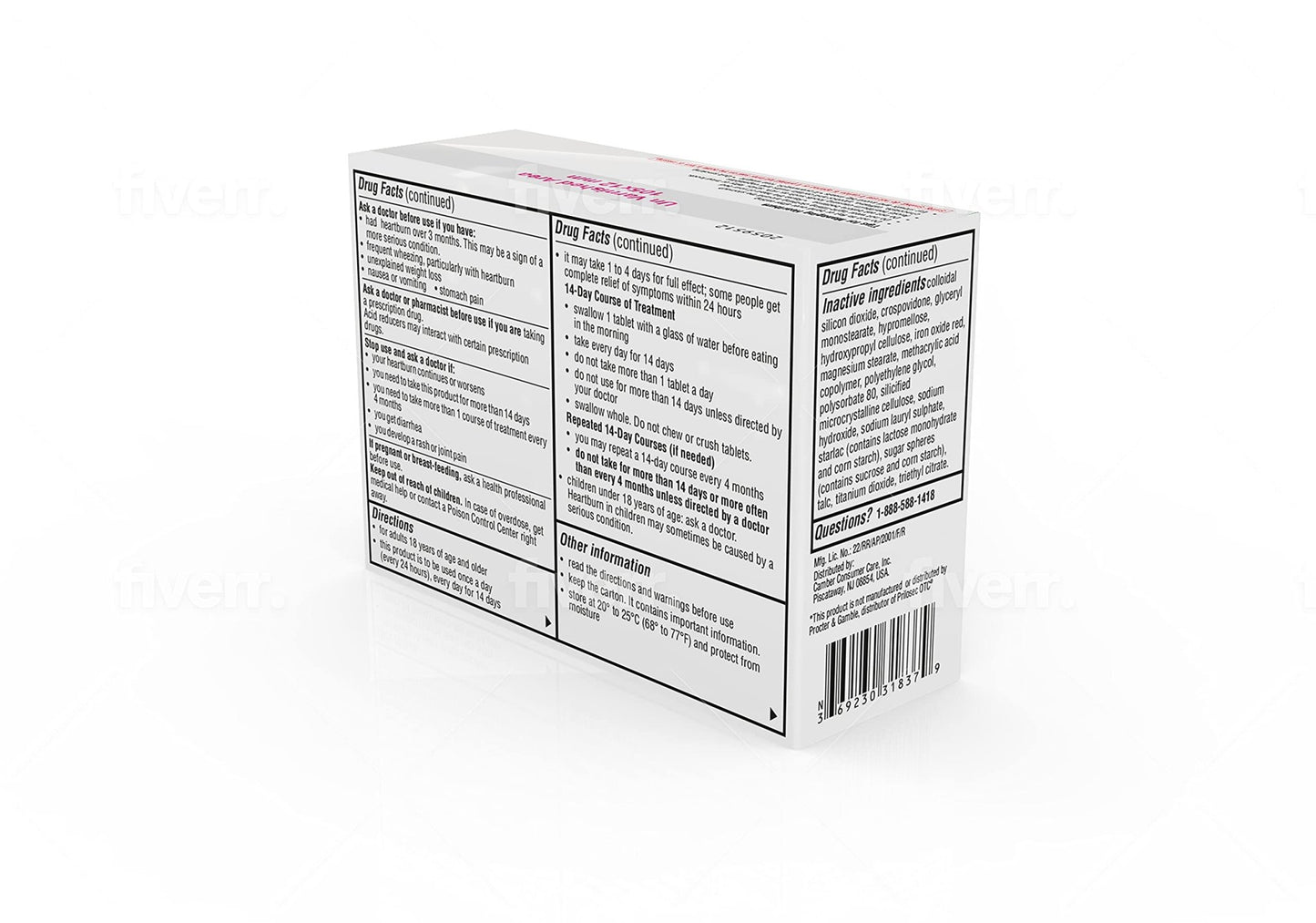 Camber Omeprazole 20mg Delayed-Release Tablets, Heartburn and Acid Reducer Reflux Medicine (42 Count) - dailyvitalstore