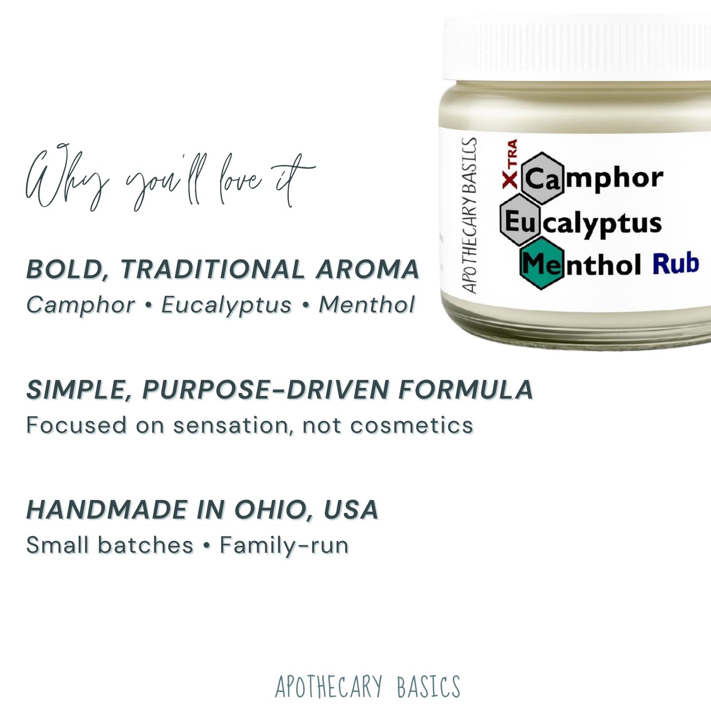 Camphor+Eucalyptus+Menthol Xtra Rub – Handmade with Menthol, Camphor & Eucalyptus – Soothing & Refreshing – 2.5 fl oz - dailyvitalstore