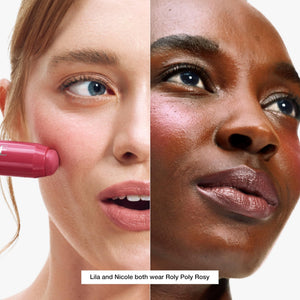 Clinique Chubby Cream Blush Stick Cheek Colour Balm | Blush For Cheeks | Long Lasting + Buildable | Create A Healthy Looking Glow | Perfect For Travel, Roly Poly Rosy - dailyvitalstore