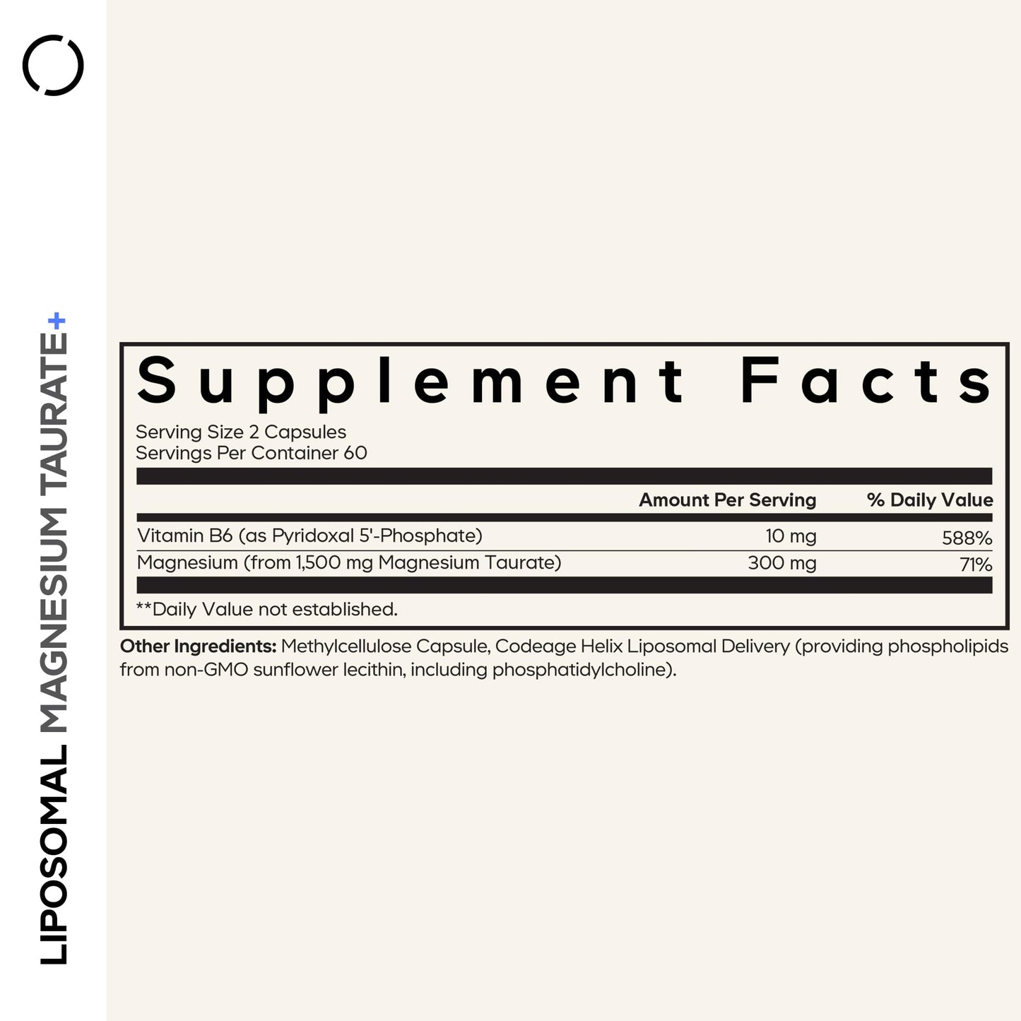 Codeage Liposomal Magnesium Taurate+ Supplement - Magnesium Taurate, Vitamin B6 as Pyridoxal 5-Phosphate, 2-Month Supply - Liposomal Delivery, Vegan, Non-GMO, Gluten-Free, 120 Capsules - dailyvitalstore
