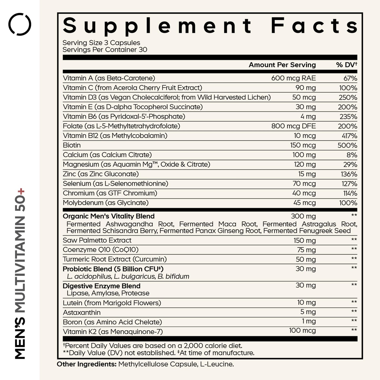 Codeage Men's Multivitamin 50+ Supplement - Essential Vitamins for Men Over 50 Years Old, Minerals, CoQ10, Turmeric, Saw Palmetto, Maca, Panax Ginseng, Probiotics & Botanicals - Non-GMO - 90 Capsules - dailyvitalstore