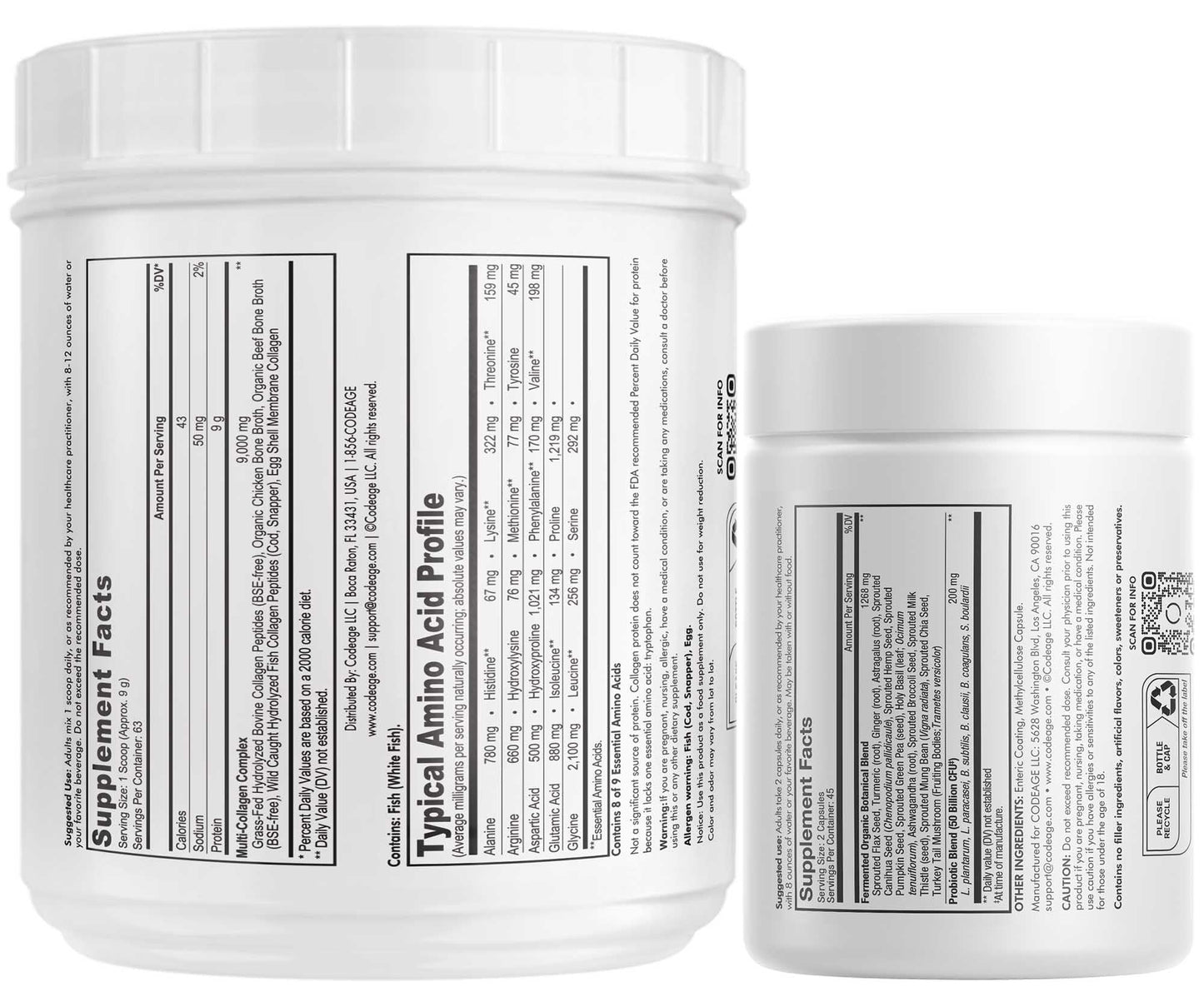 Codeage - Multi Collagen Protein + SBO Probiotics 50 Billion CFU Bundle - dailyvitalstore