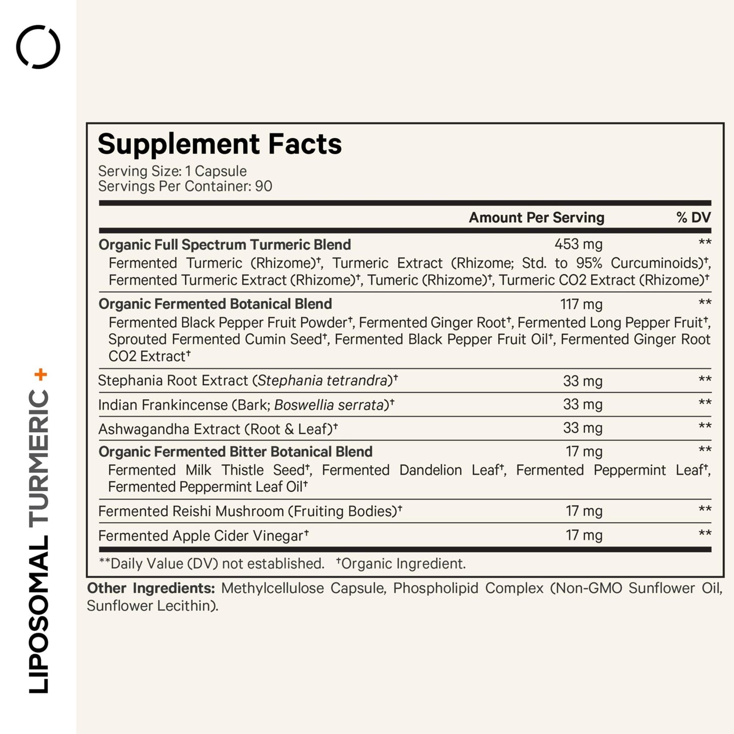 Codeage Organic Turmeric Supplement - 95% Curcumin Extract Pills - Liposomal Fermented Botanical Blend Black Pepper, Ashwagandha, Ginger, Stephania, Boswelia, Cumin, Digestive Bitters - 90 Capsules - dailyvitalstore