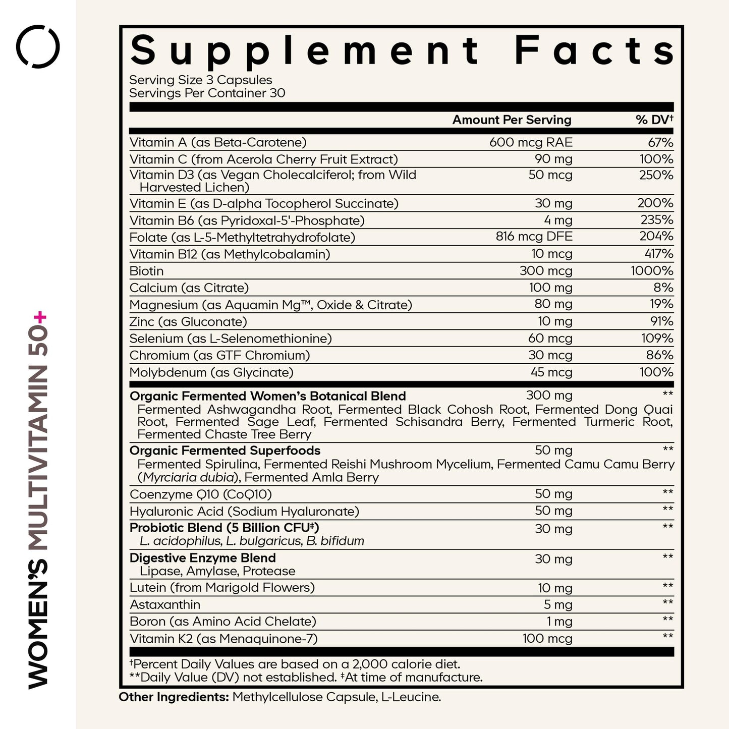 Codeage Women’s Multivitamin 50+ Supplement - Essential Vitamins for Women Over 50, Minerals, CoQ10, Hyaluronic Acid, Probiotics, Black Cohosh, Ashwagandha & Superfoods - Non-GMO - 90 Capsules - dailyvitalstore