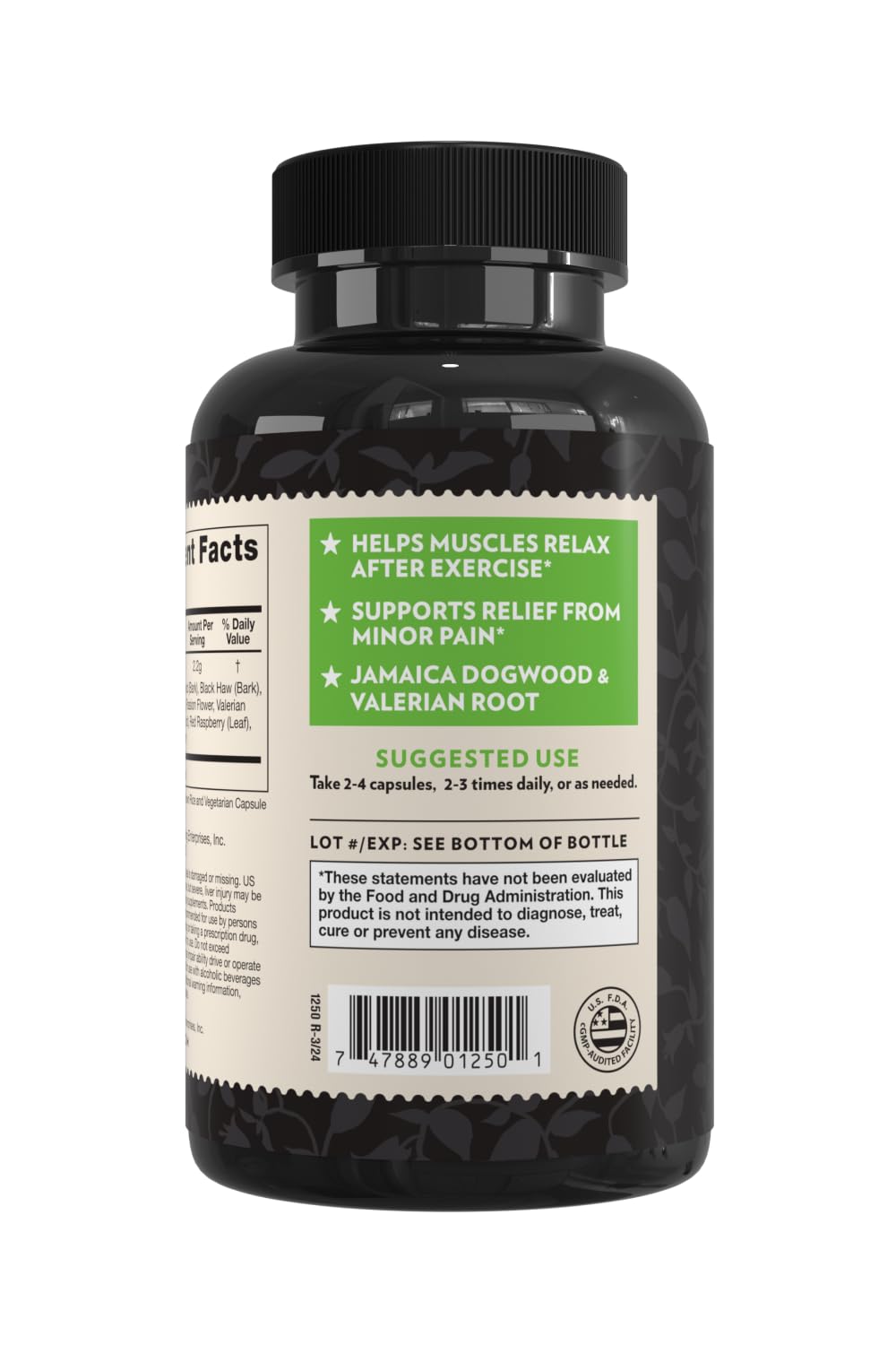 Crystal Star Muscle Relax (60 Capsules) – Herbal Relief from Sore Muscles, Cramps & Spasms – Valerian Root, Jamaica Dogwood & Cramp Bark - Non-GMO - dailyvitalstore