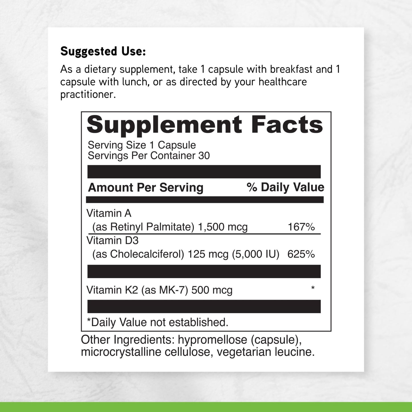 DAVINCI Labs ADK - Helps Support Bone, Heart & Immune Health - Dietary Supplement with Vitamins A, D3 & K2 (as MK-7) - Vegetarian - dailyvitalstore