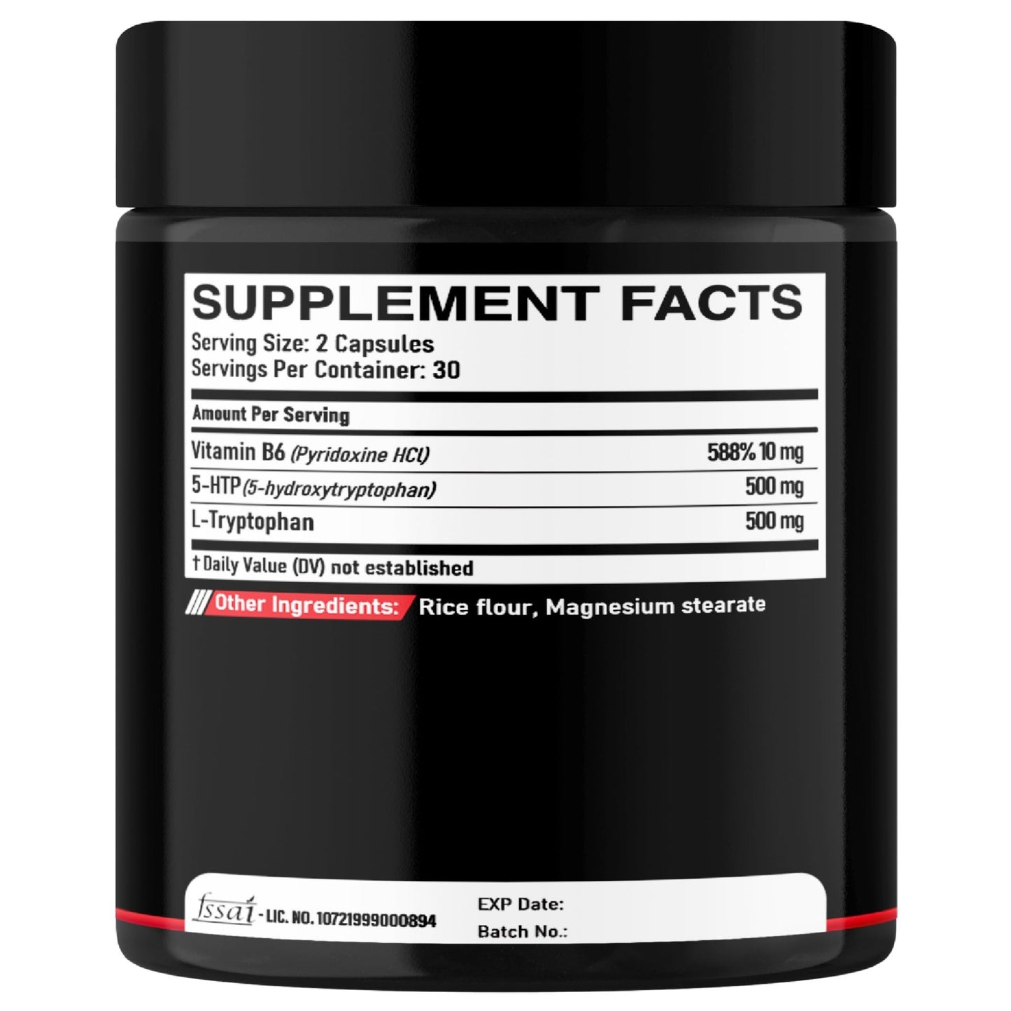 DEDICAD 5 HTP Supplement 1010mg - 60 Capsules - 3in1 Combined with Vitamin B6, L-Tryptophan - Comfortable Mood, Brain Health, Body Management & Immune System Support - dailyvitalstore
