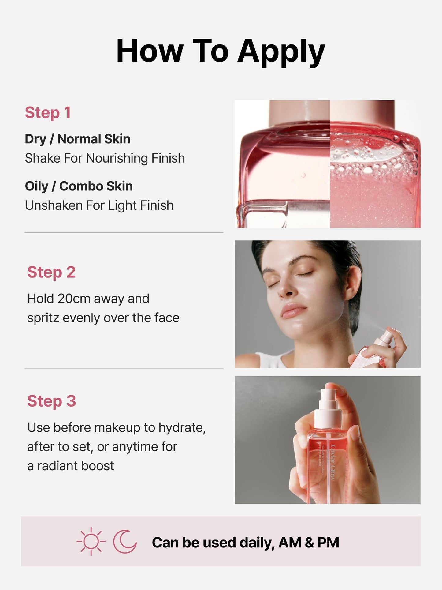 Delere Caviar Glow Soothing Mist | Korean Glass Skin Spray Serum with 5% Caviar & Squalane - Instant 3-Second Radiance & Makeup Setting – Anti-Aging Collagen Booster for Sensitive Skin, 3.4oz - dailyvitalstore