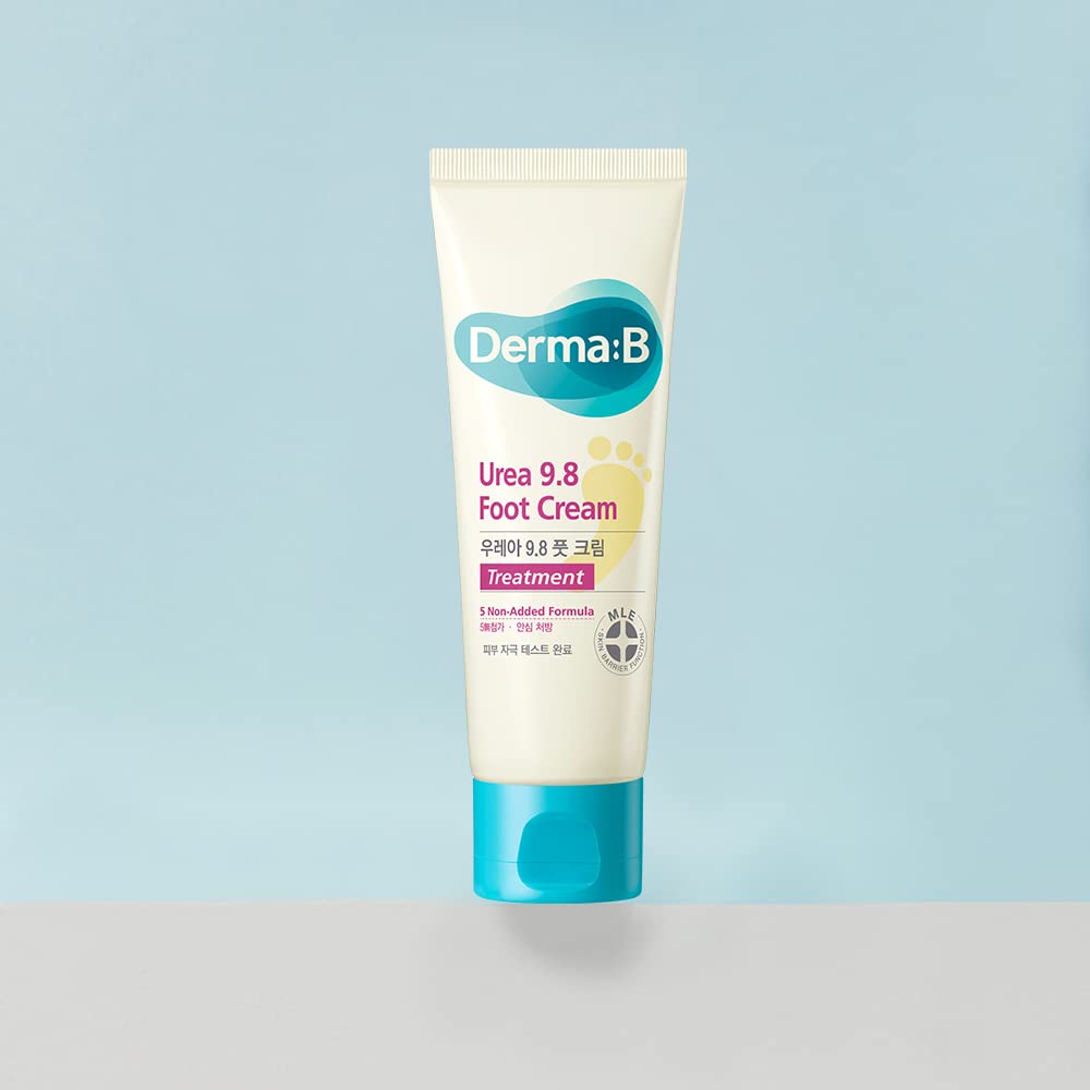 Derma B | Urea 9.8% Foot Cream | Foot Lotion for Dry Cracked Heel Treatment | Camellia Oil, Urea Cream for Feet | Hypoallergenic Leg Cream for Sensitive Skin | Woody Scent Foot Care | 2.7 fl oz (80ml) - dailyvitalstore